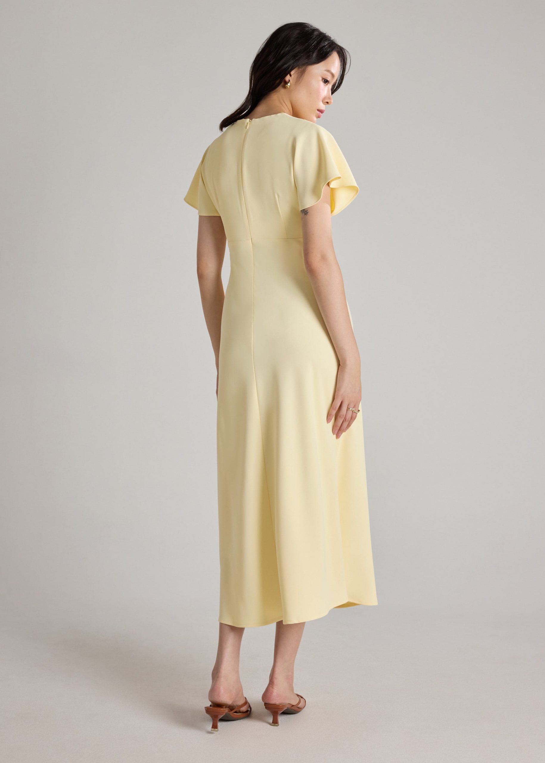 BraFree by LB Crepe Flutter Sleeves Dress - Image 22
