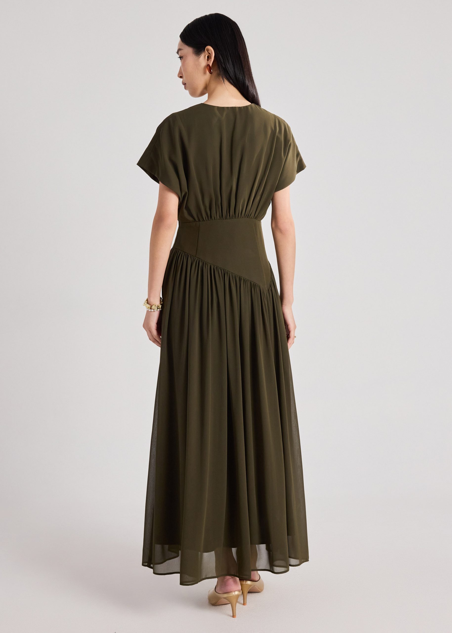 Chiffon Pleated Dress - Image 4