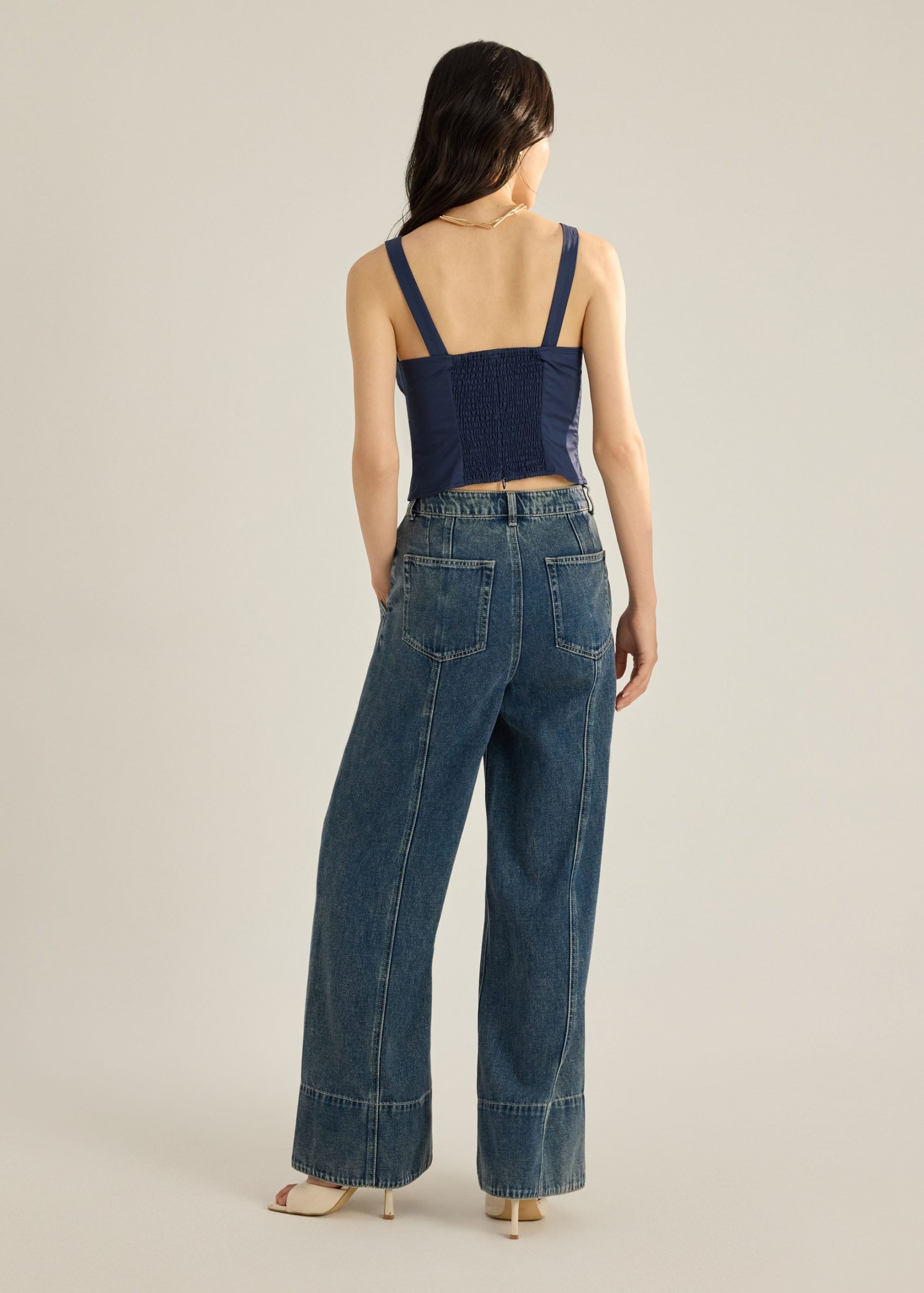 Leggy??Denim Panelled Wide Leg Jeans - Image 14
