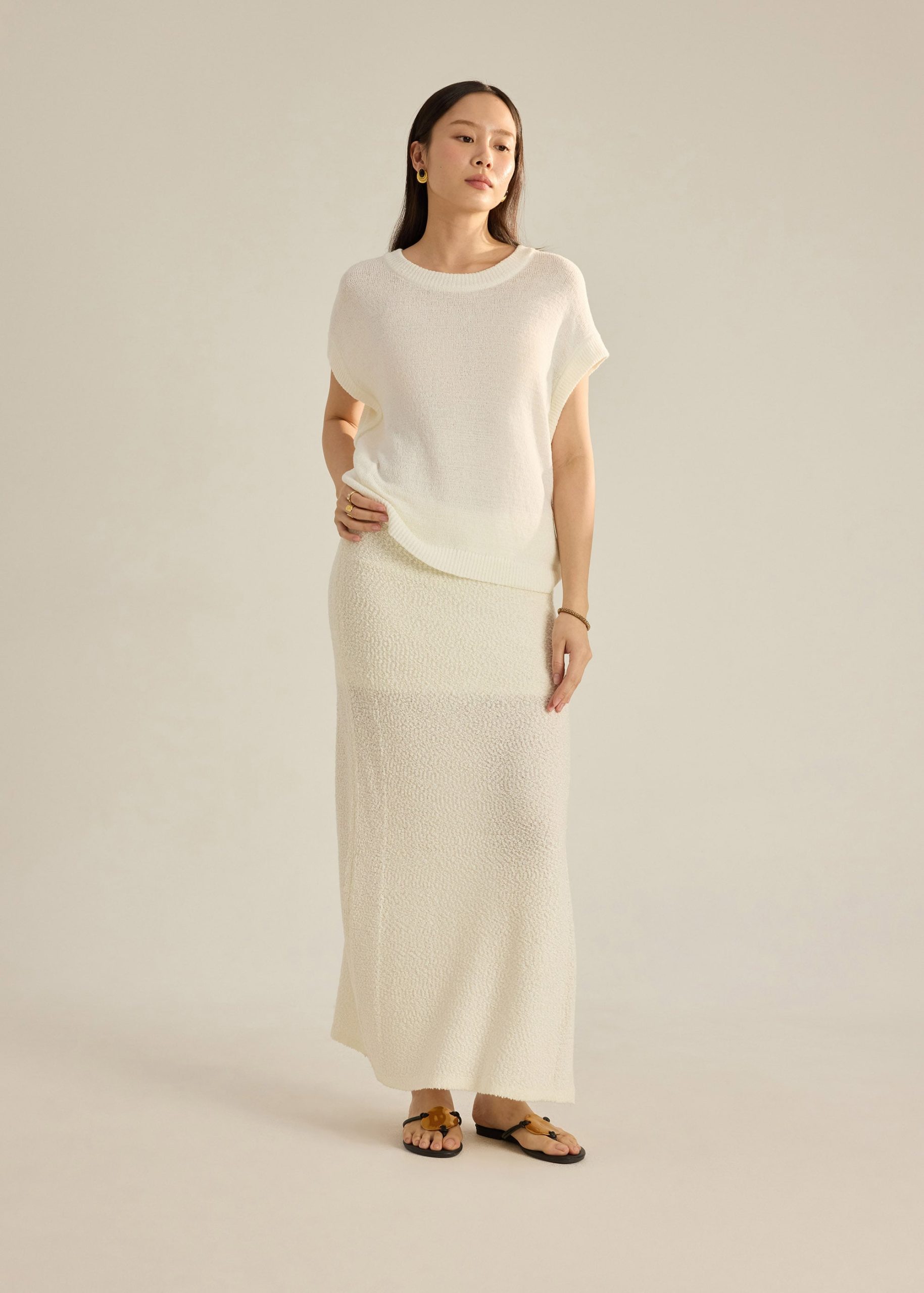 Boucle Knit Column Skirt - Image 13