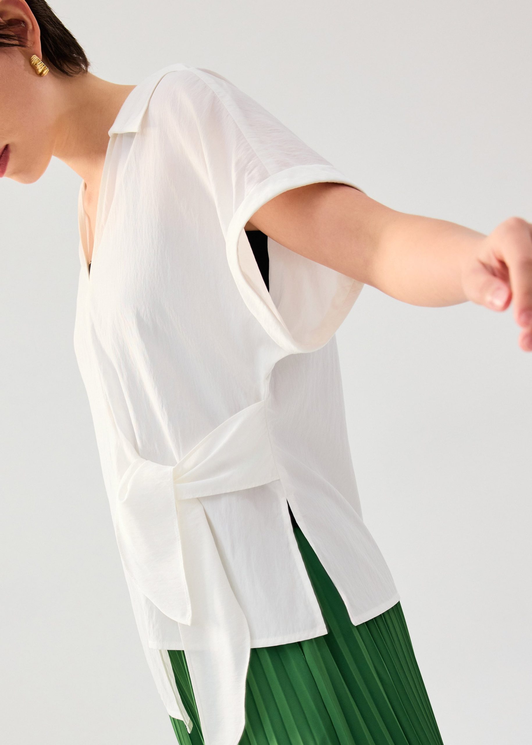 Kairi Front Wrap Collared Shirt - Image 6