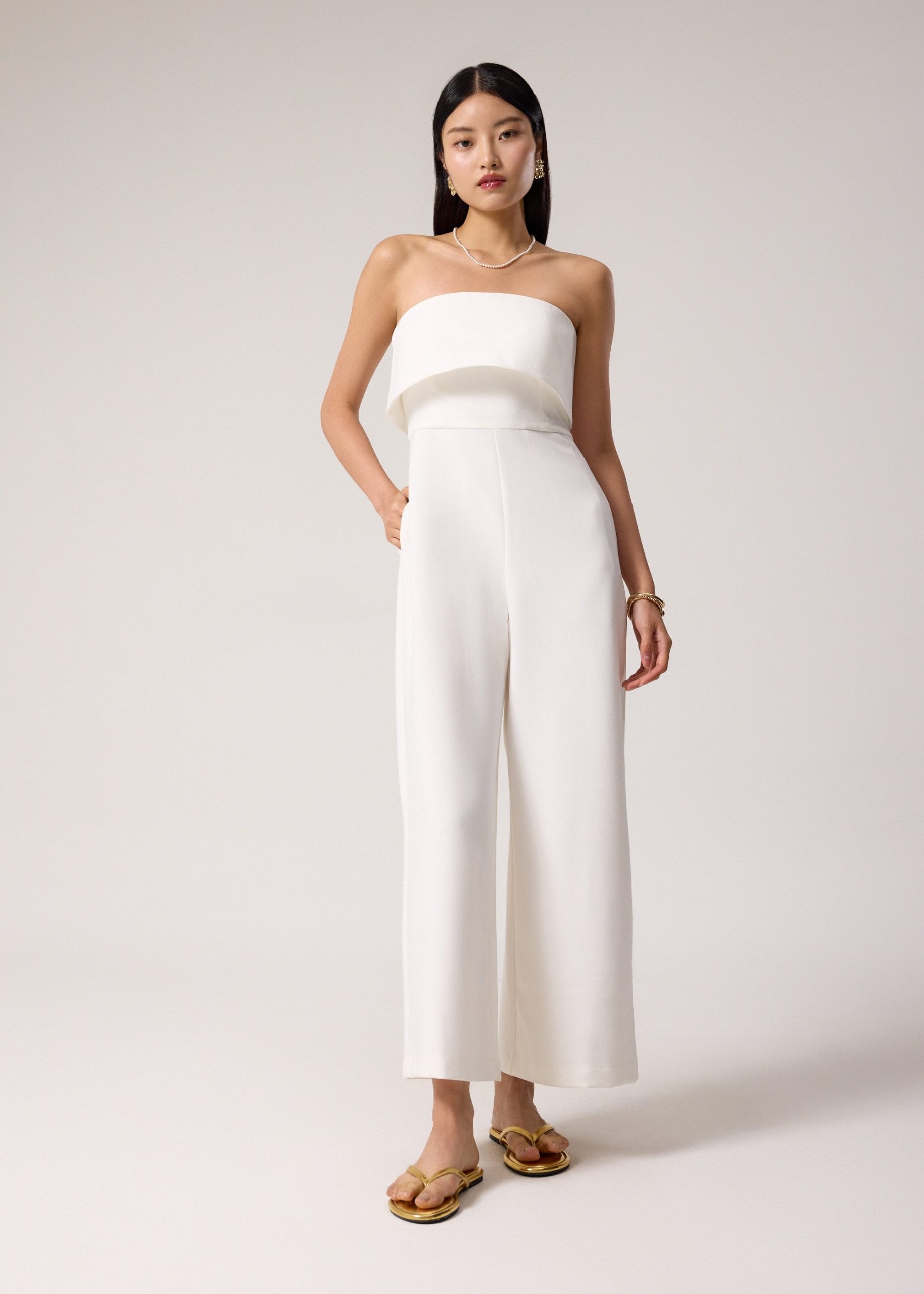 Ponte Tube High Rise Wide Leg Jumpsuit - Image 2