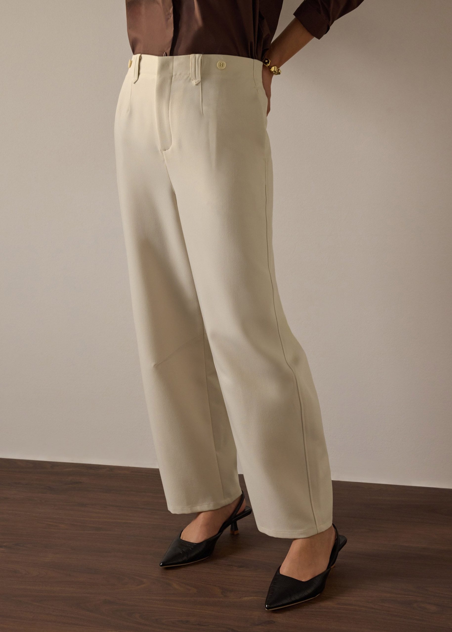 Riyo Adjustable Waist Elastic Twill Barrel Pants - Image 8