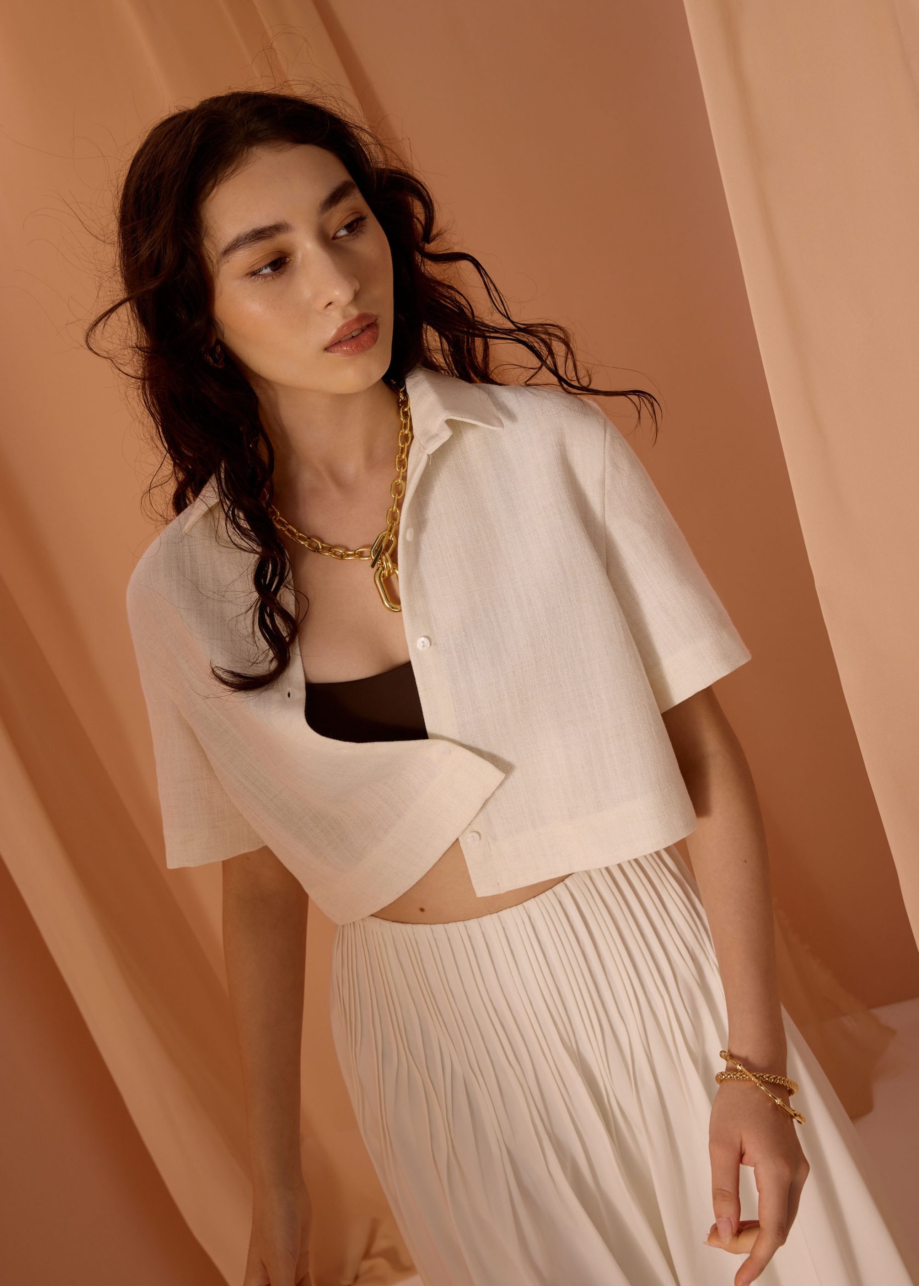 Casey Textured Boxy Crop Shirt - Image 5