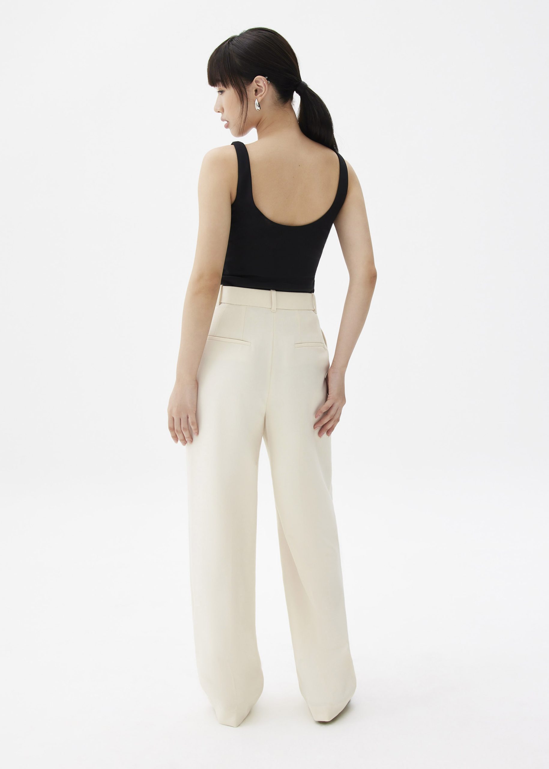Lana Relaxed Melange Tailored Pants - Image 7