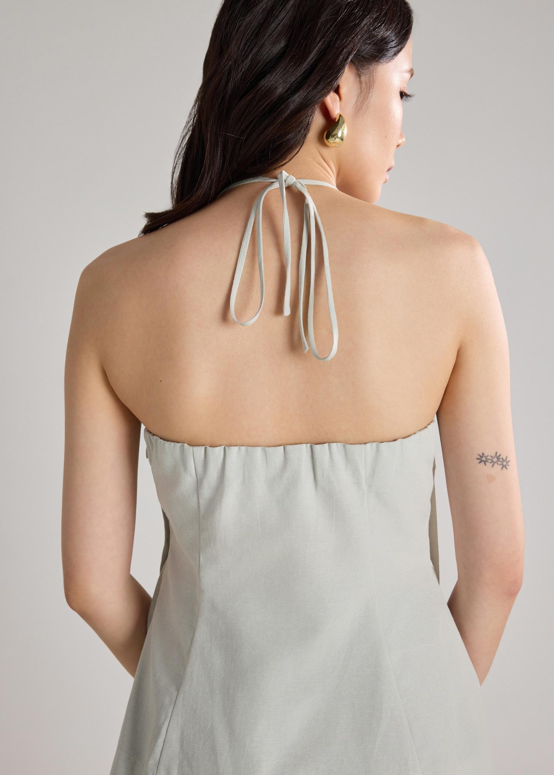 Pintuck Halter Peplum Top - Image 18