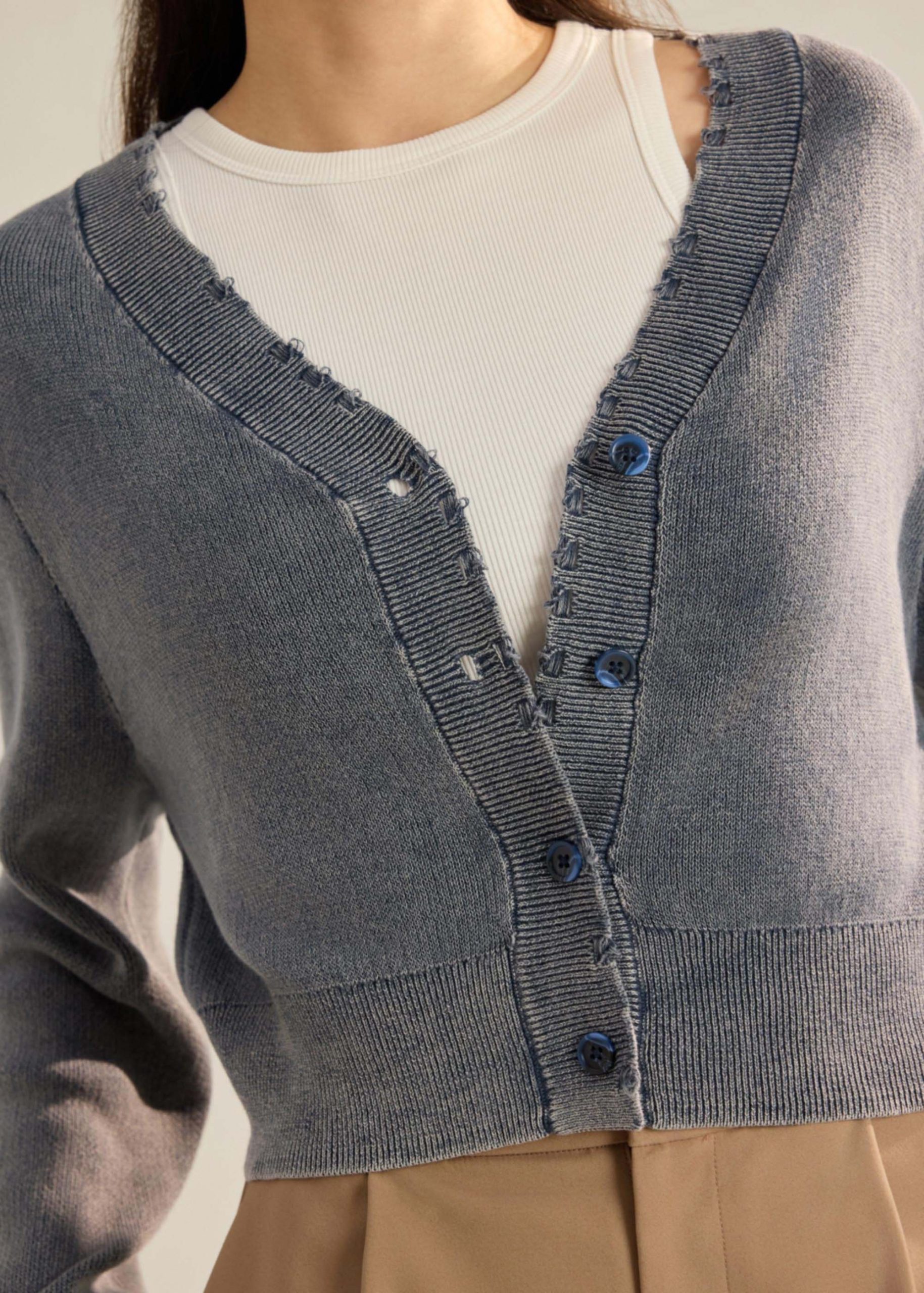 Distressed Knit Cardigan - Image 7