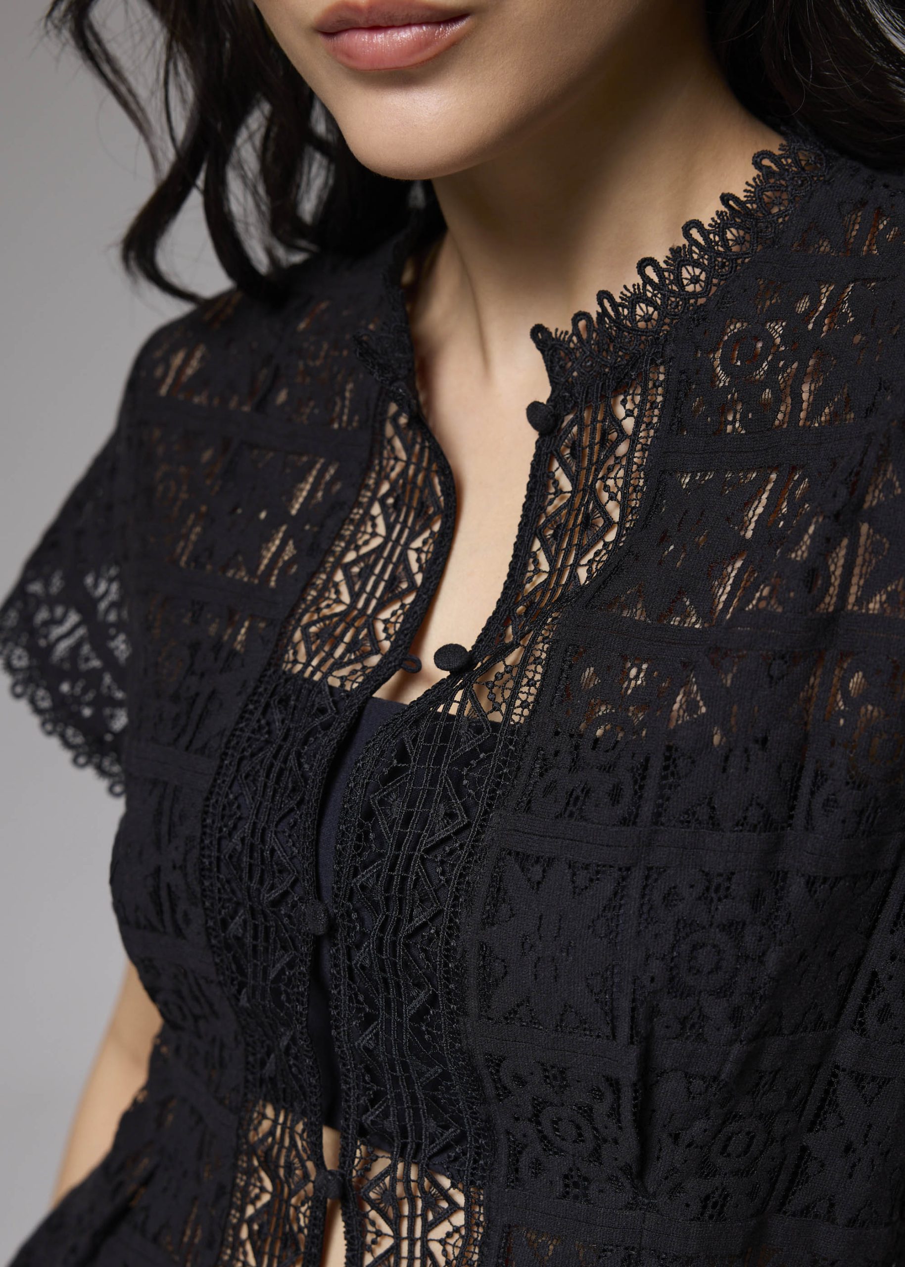 Lace Round Neck Fit & Flare Top - Image 2