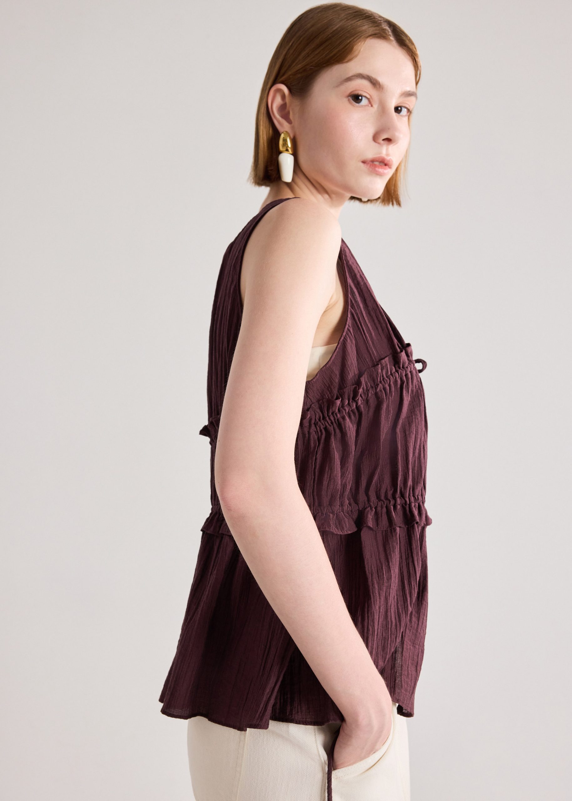 Lyocell Ribbon Tie Top - Image 10
