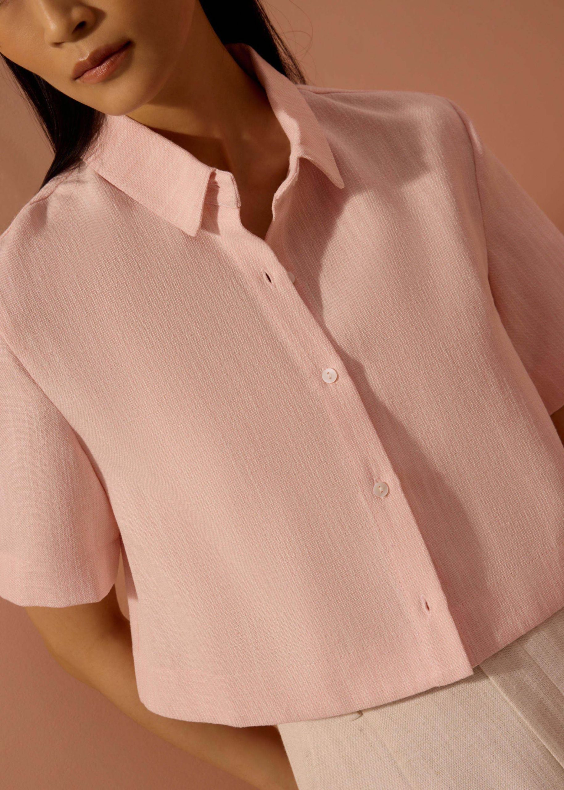 Casey Textured Boxy Crop Shirt - Image 13