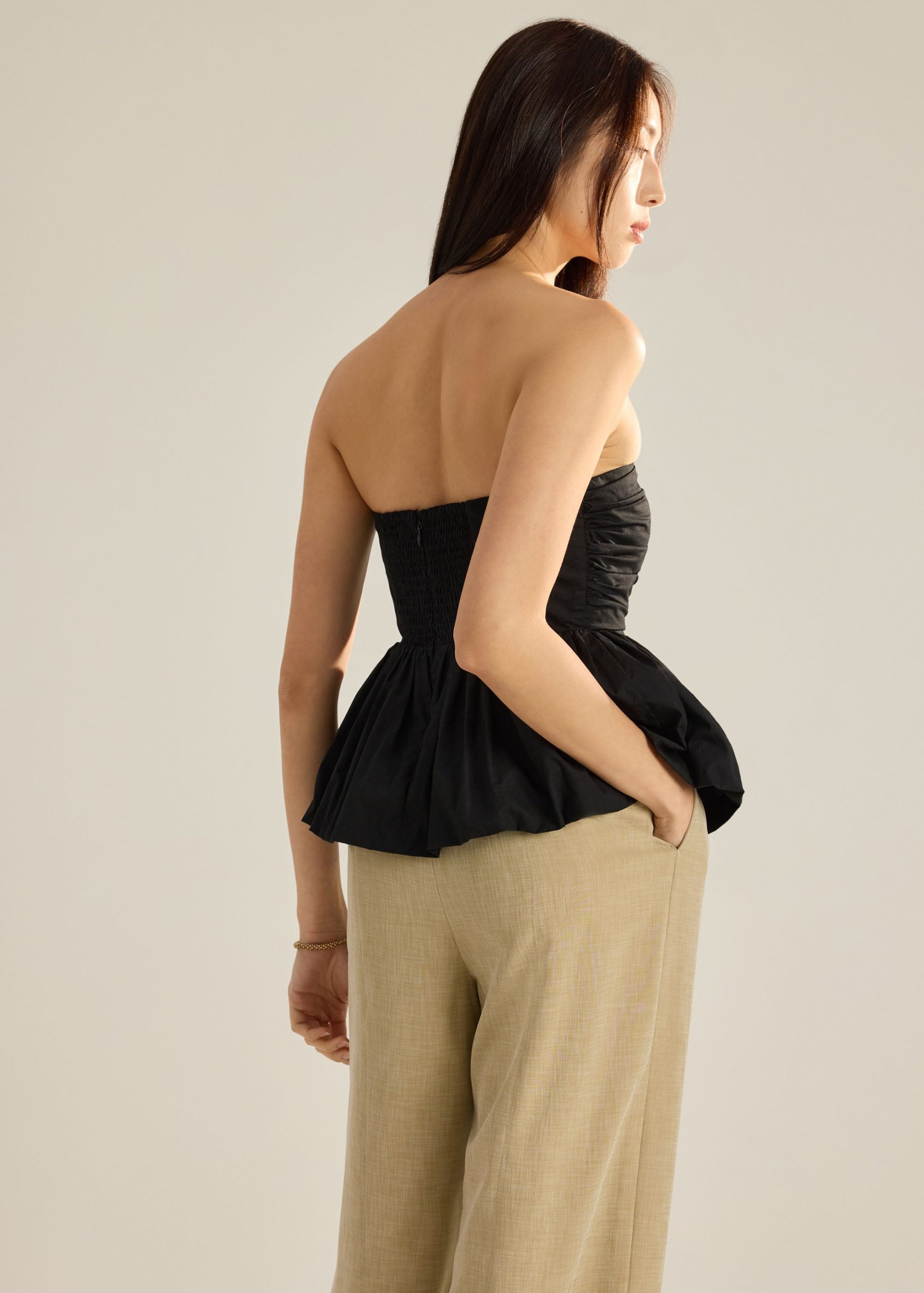 BraFree by LB Poplin Peplum Tube Top - Image 7