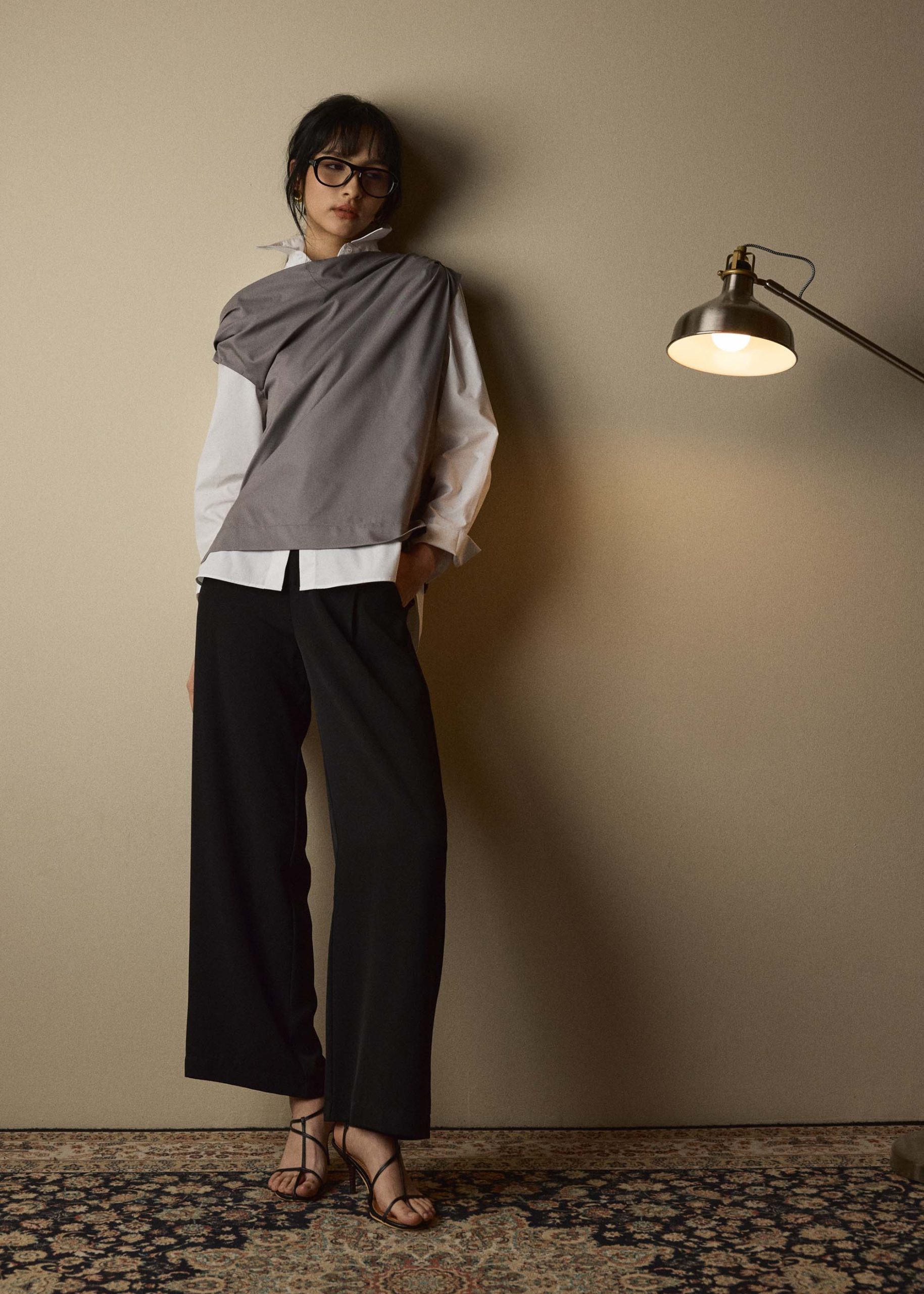 Coleen Poplin Drape Asymmetric Top - Image 12