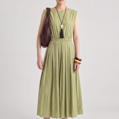 Pleated Floor Length Dress