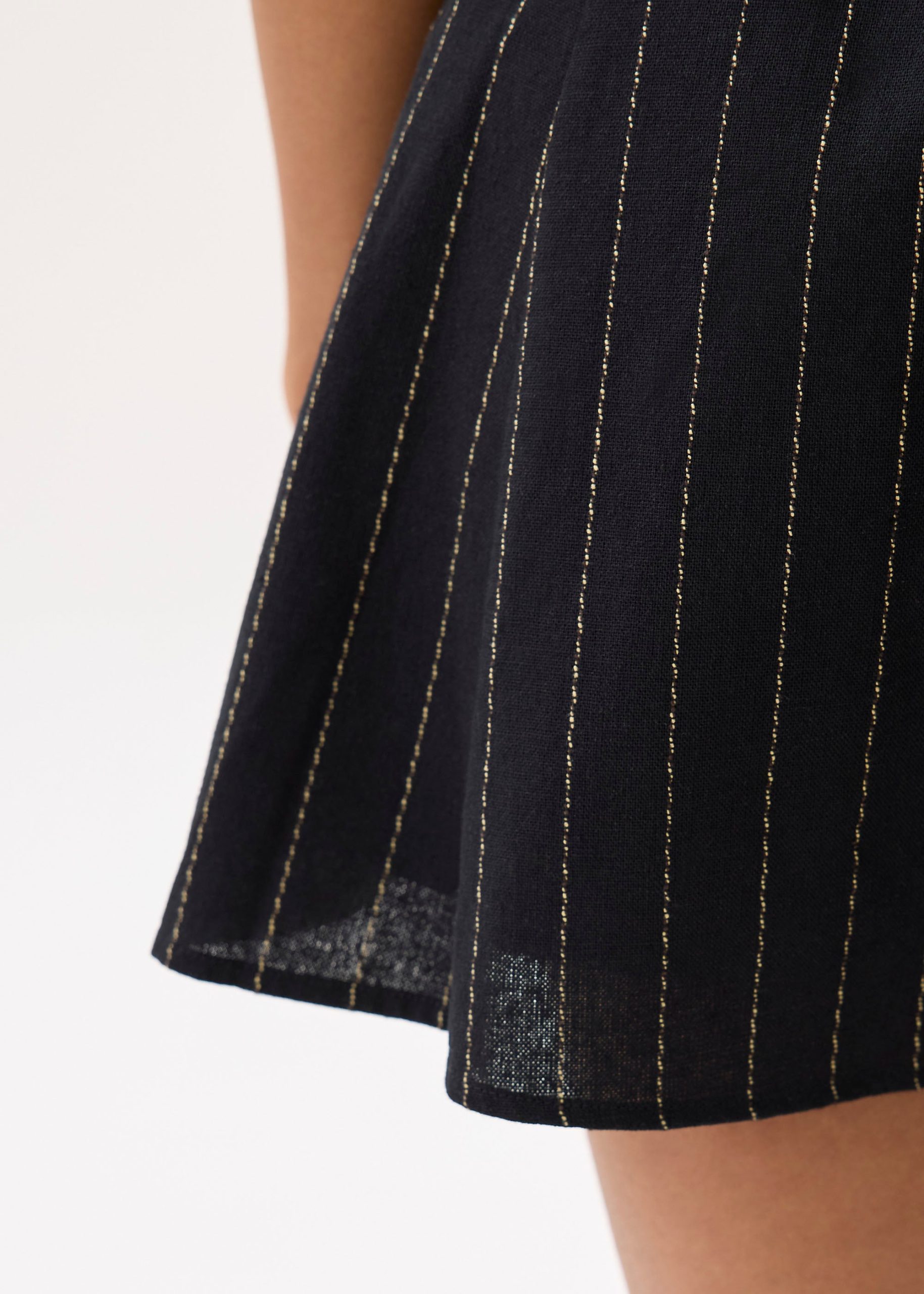 Striped Linen Square Neck Romper - Image 4