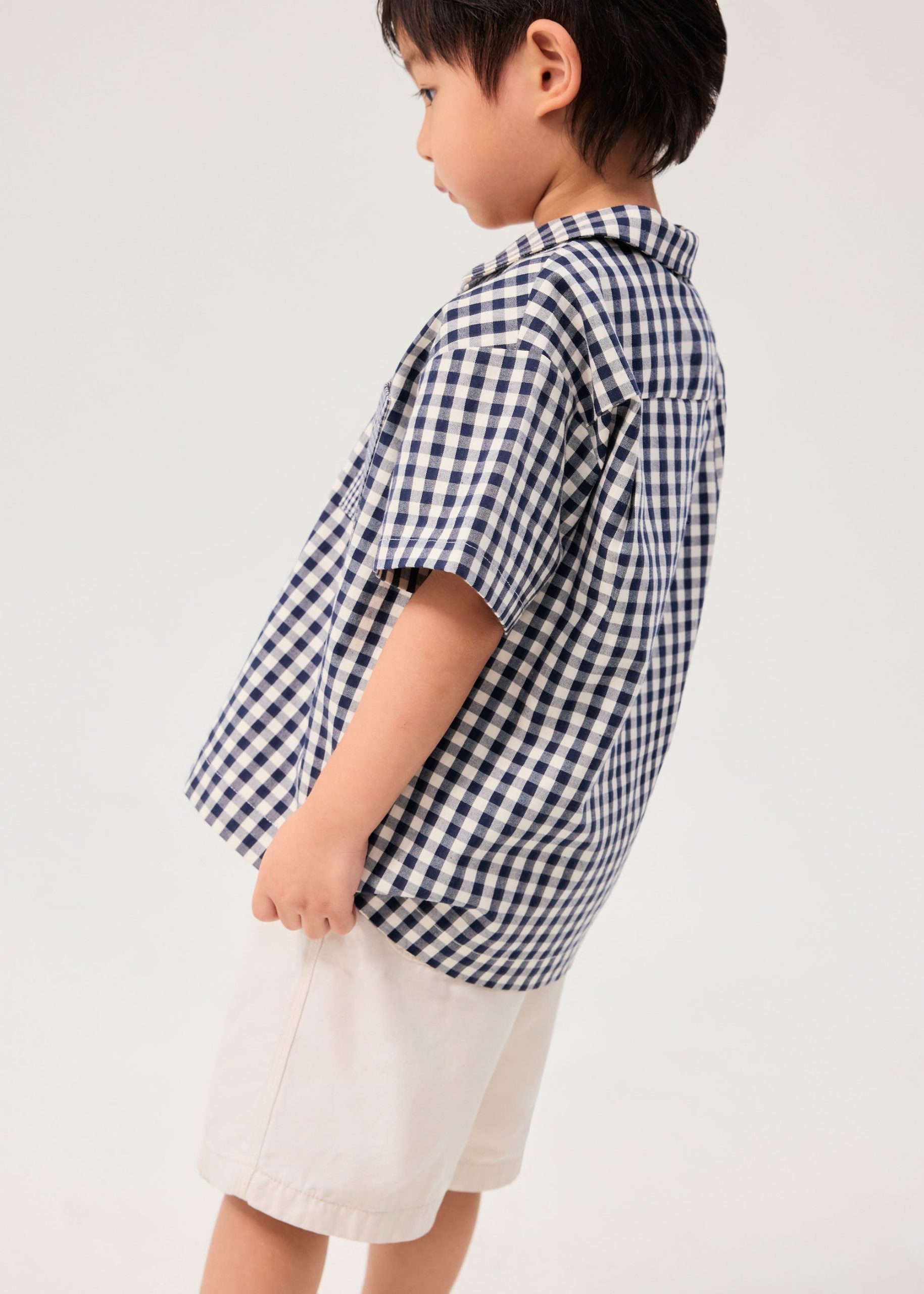 Kids' Gingham Cotton Button Down Shirt - Image 8