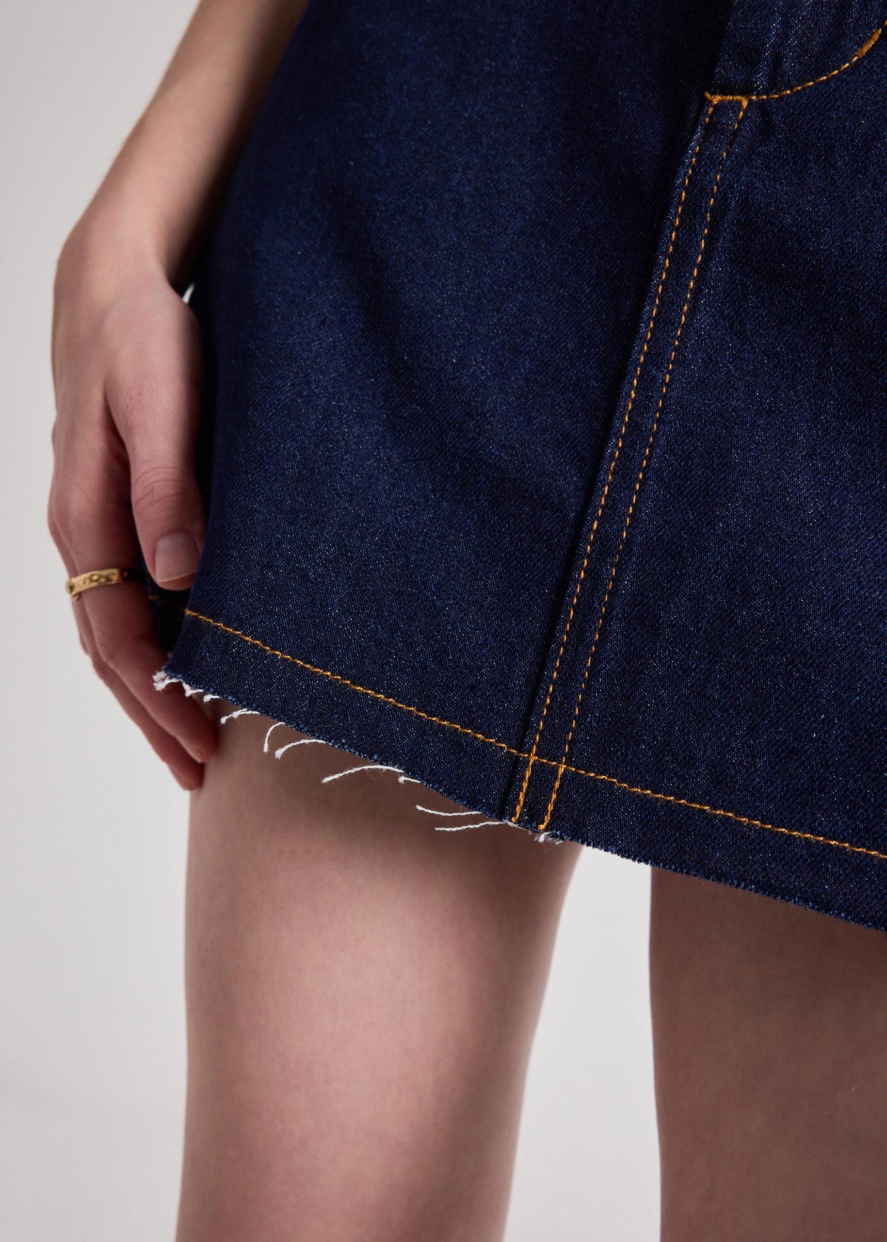 Raw Hem Denim Skirt - Image 6