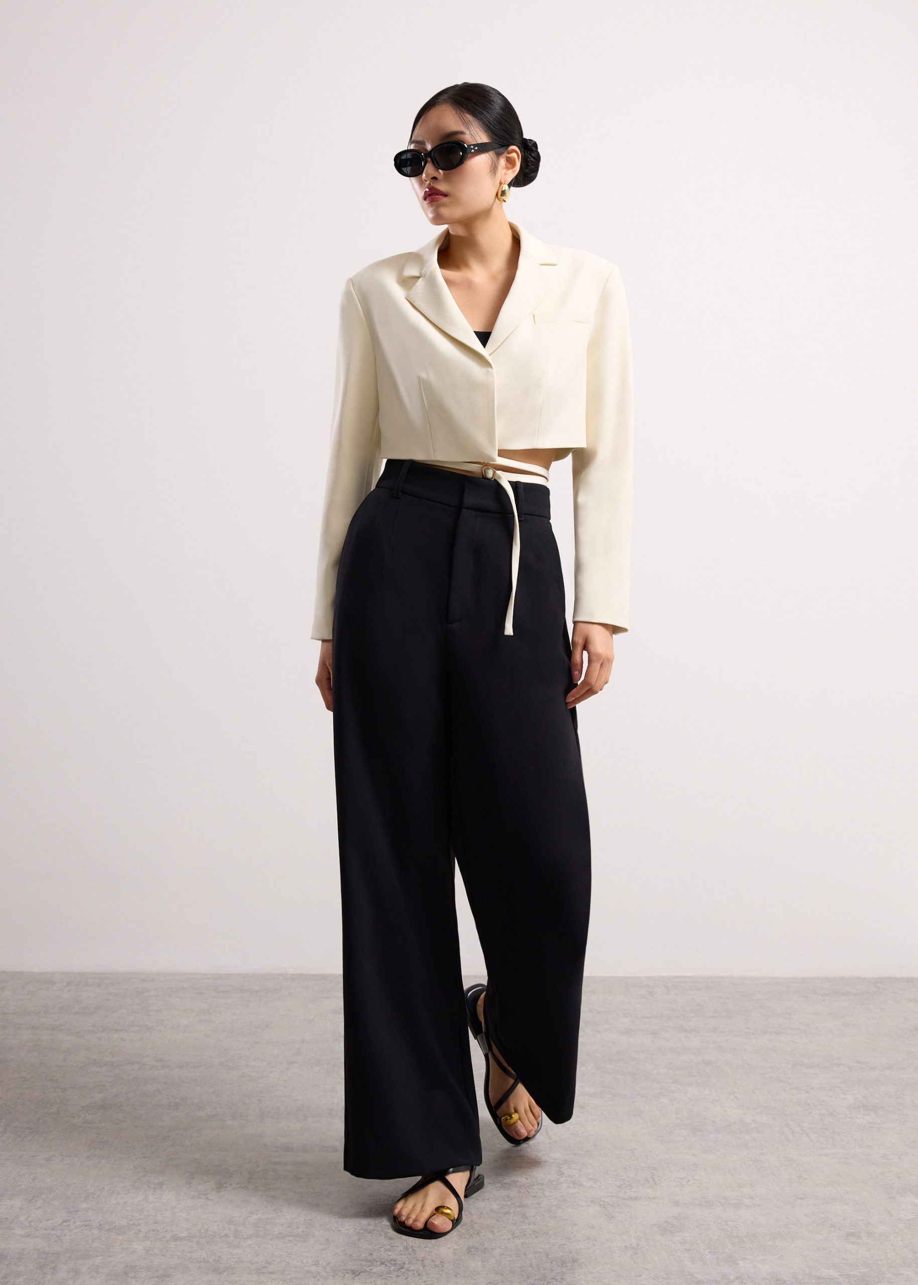 RuchedReady® Oversized Front Wrap Crop Blazer - Image 11