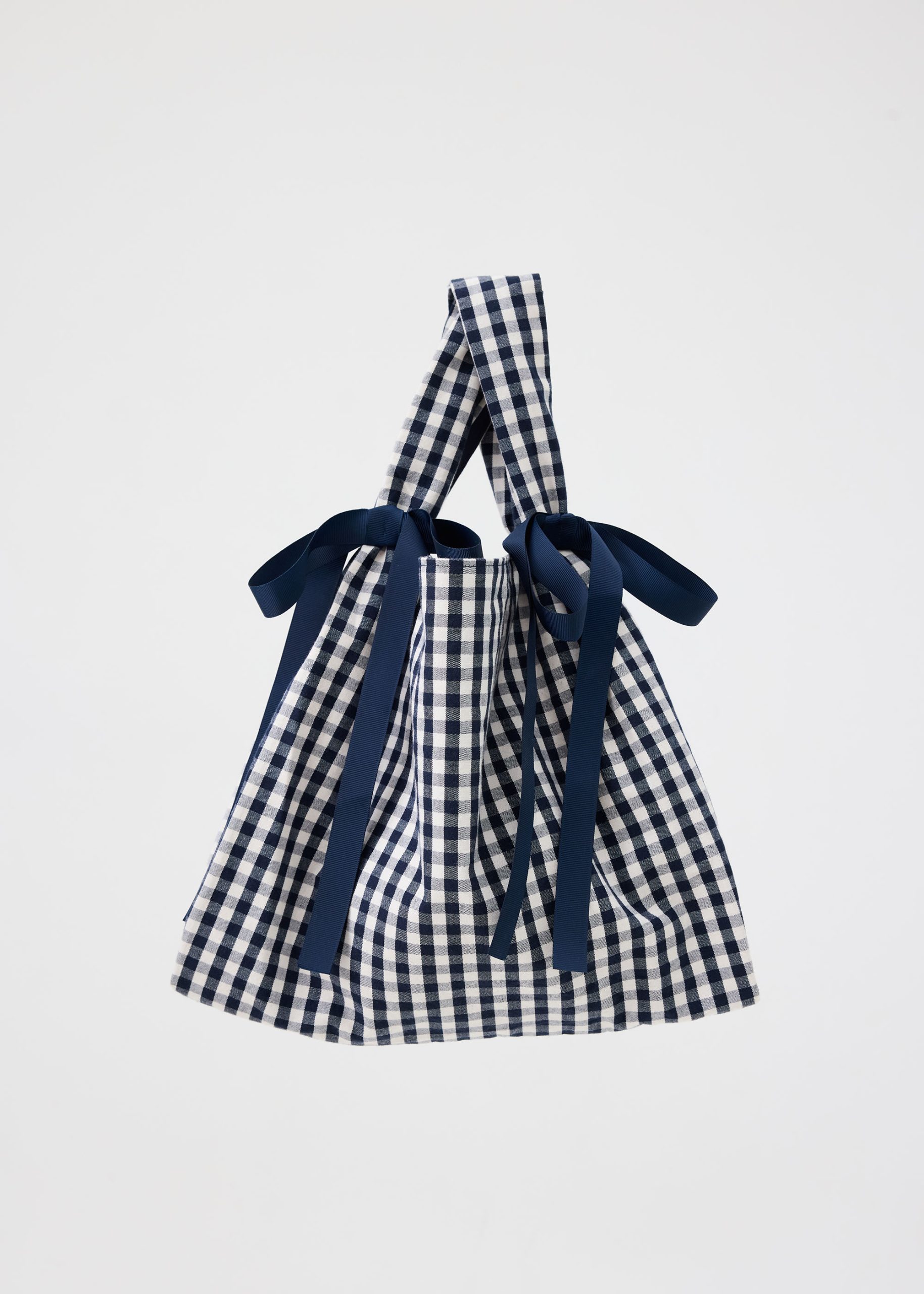 Reversible Gingham Small Tote Bag - Image 11