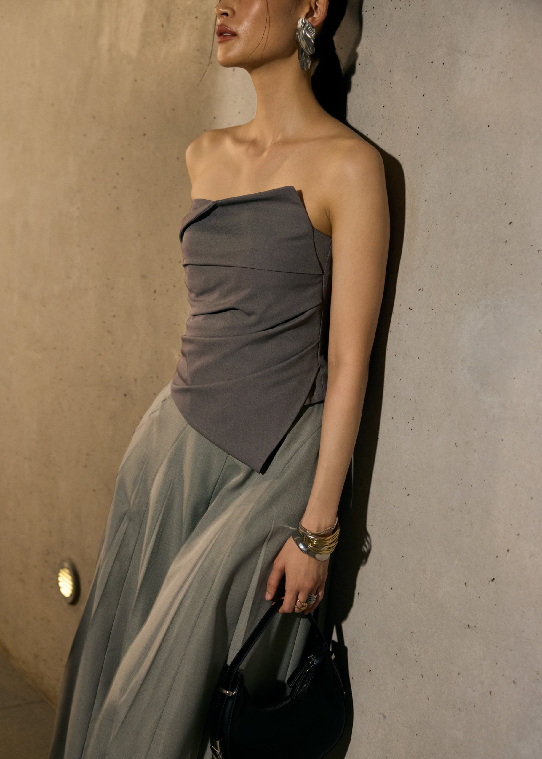 Sarita Asymmetric Pleated Tube Top - Image 11
