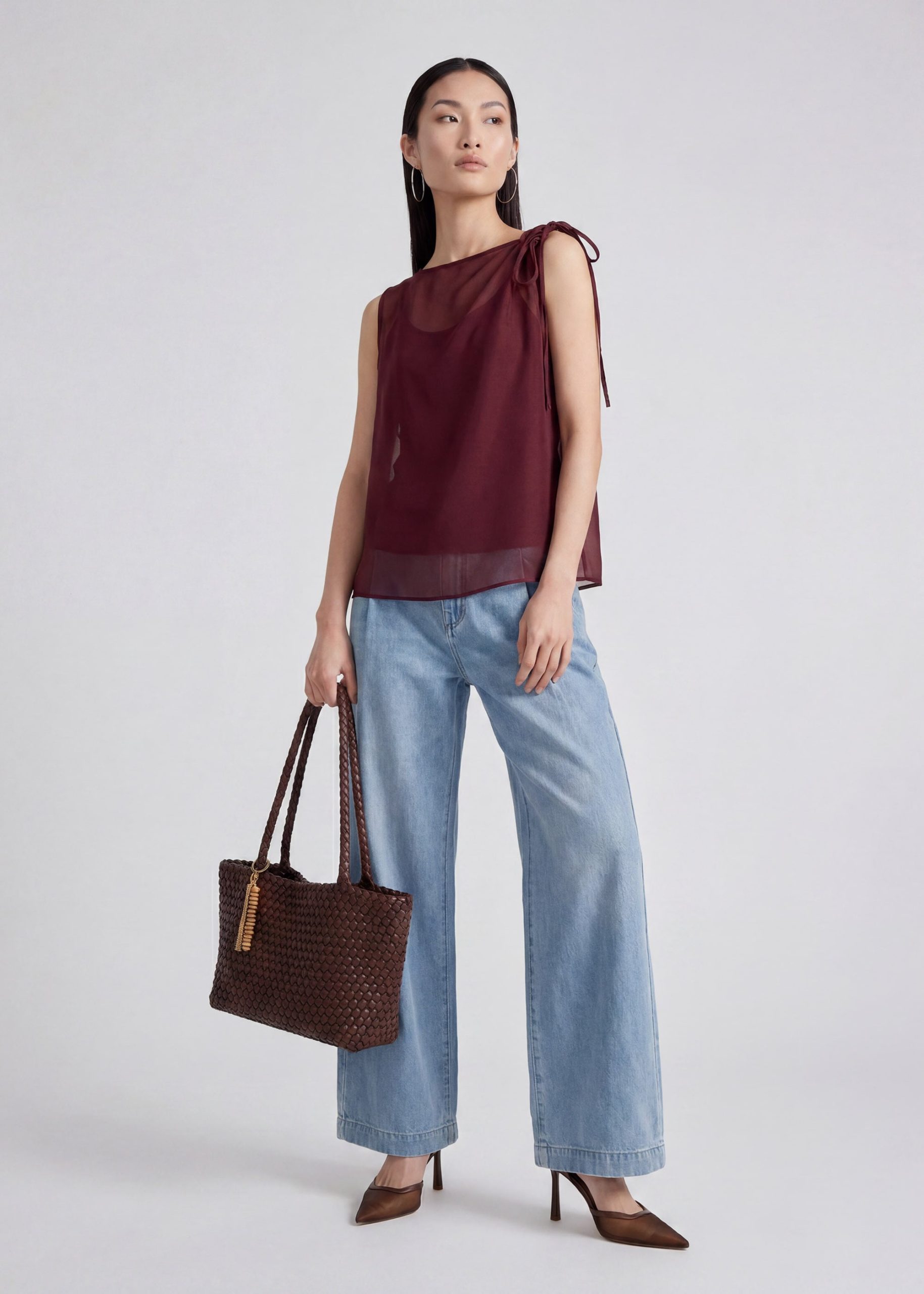 Pleated Wide Leg Jeans - Image 16