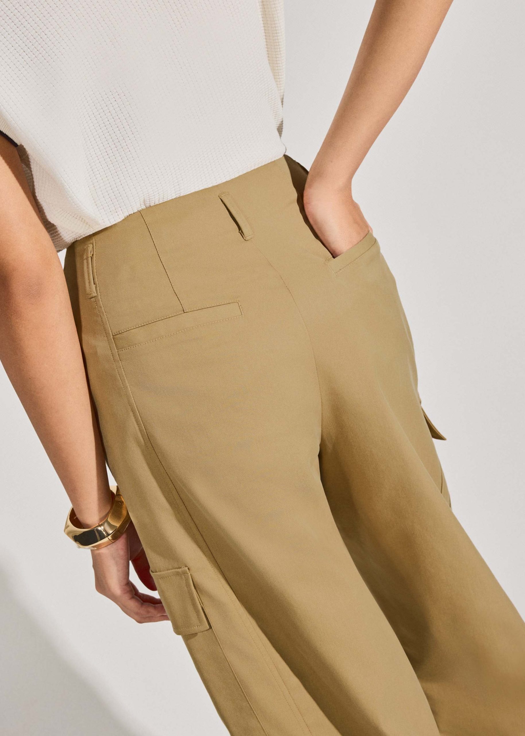 Lyocell Cargo Mid Waist Cocoon Pants - Image 7