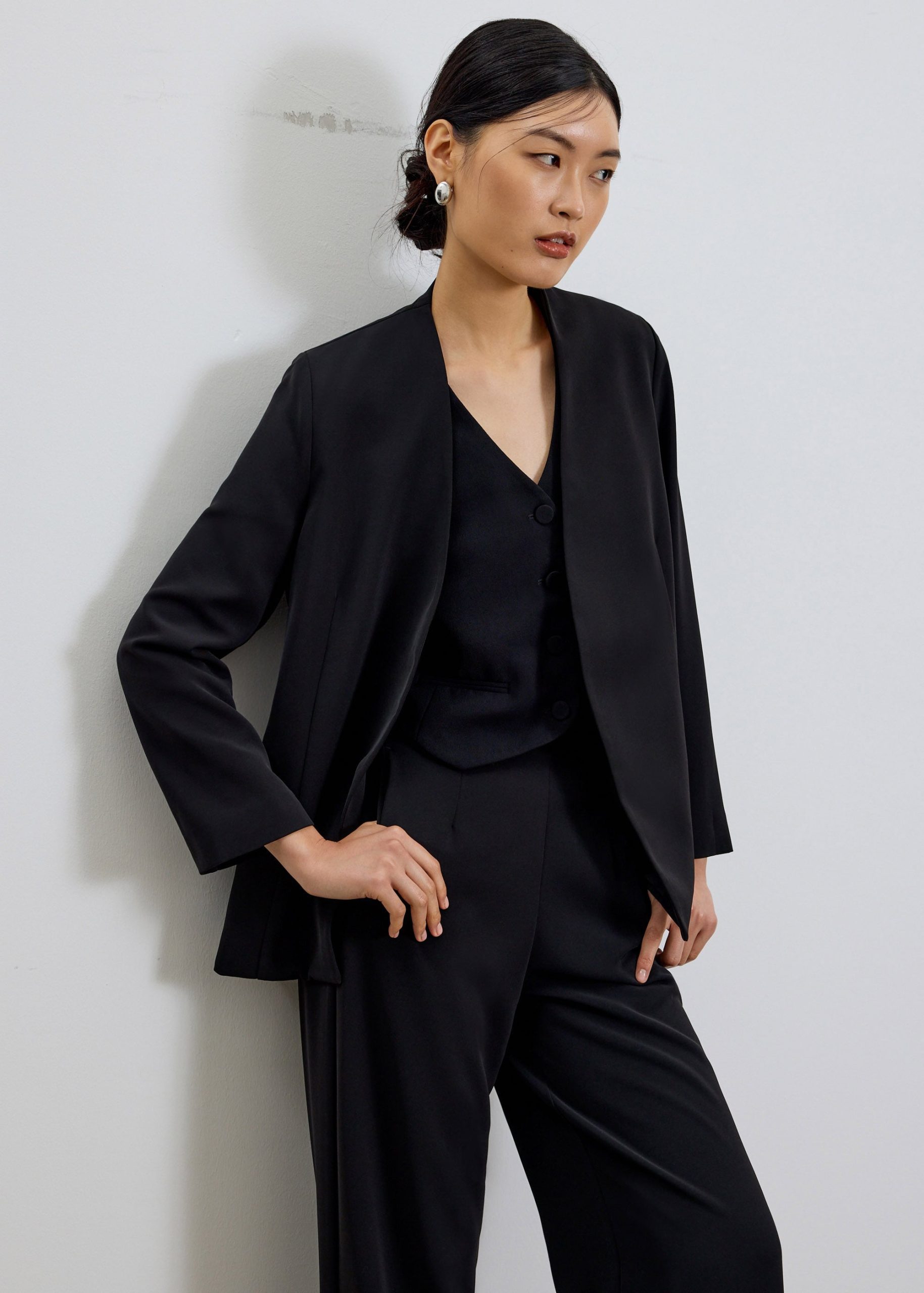RuchedReady® Moira Belted Collarless Blazer - Image 2