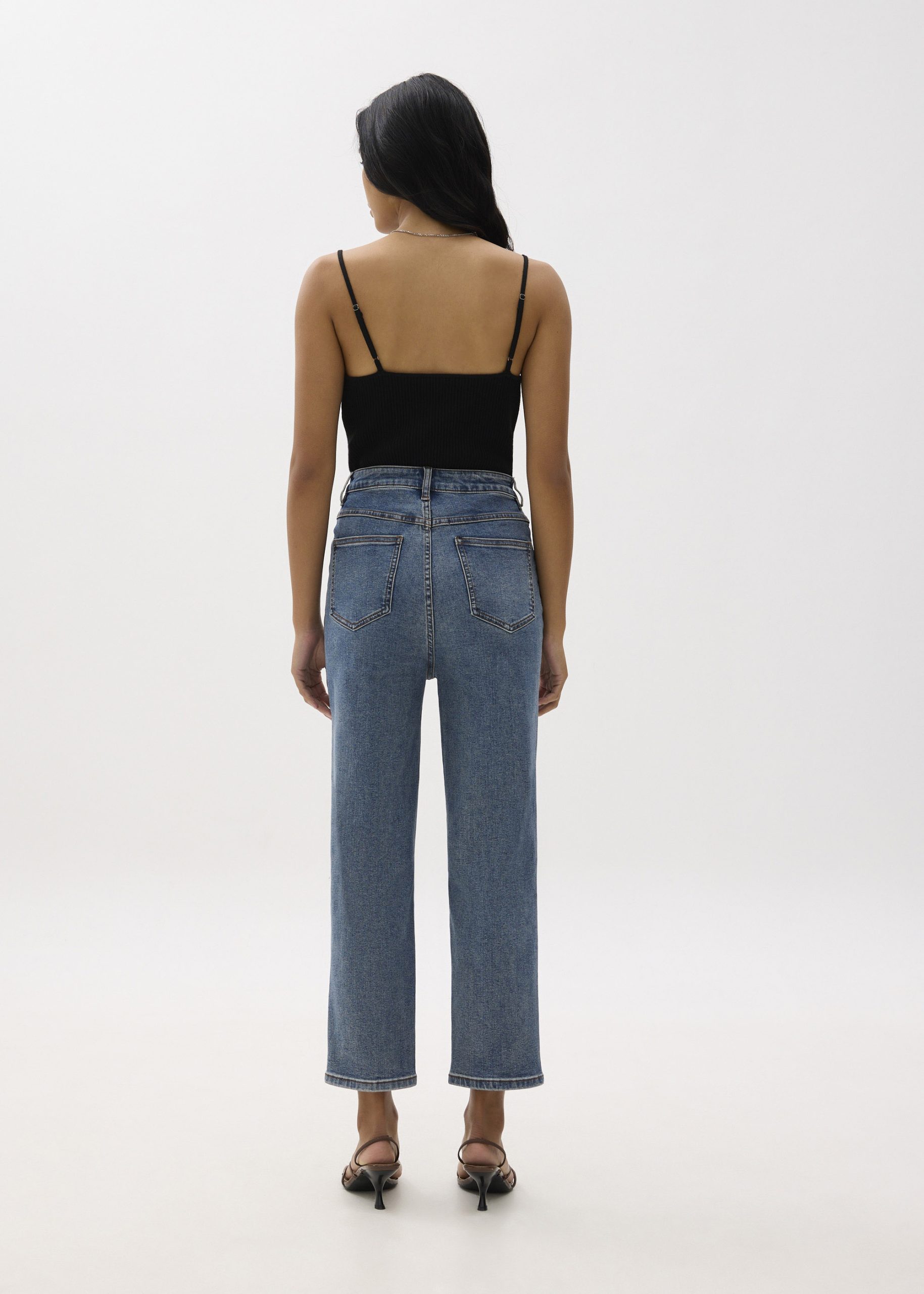 Denim Ankle Length Straight Leg Jeans - Image 10