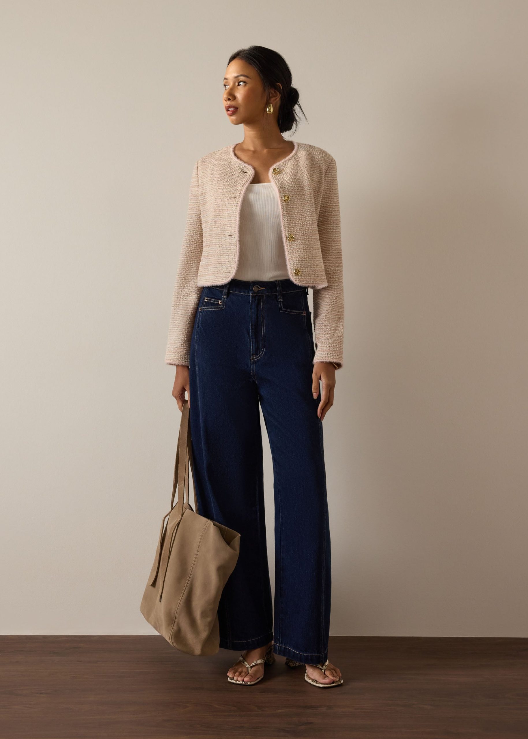 Sae RuchedReady® Stretch Tweed Boxy Jacket - Image 7