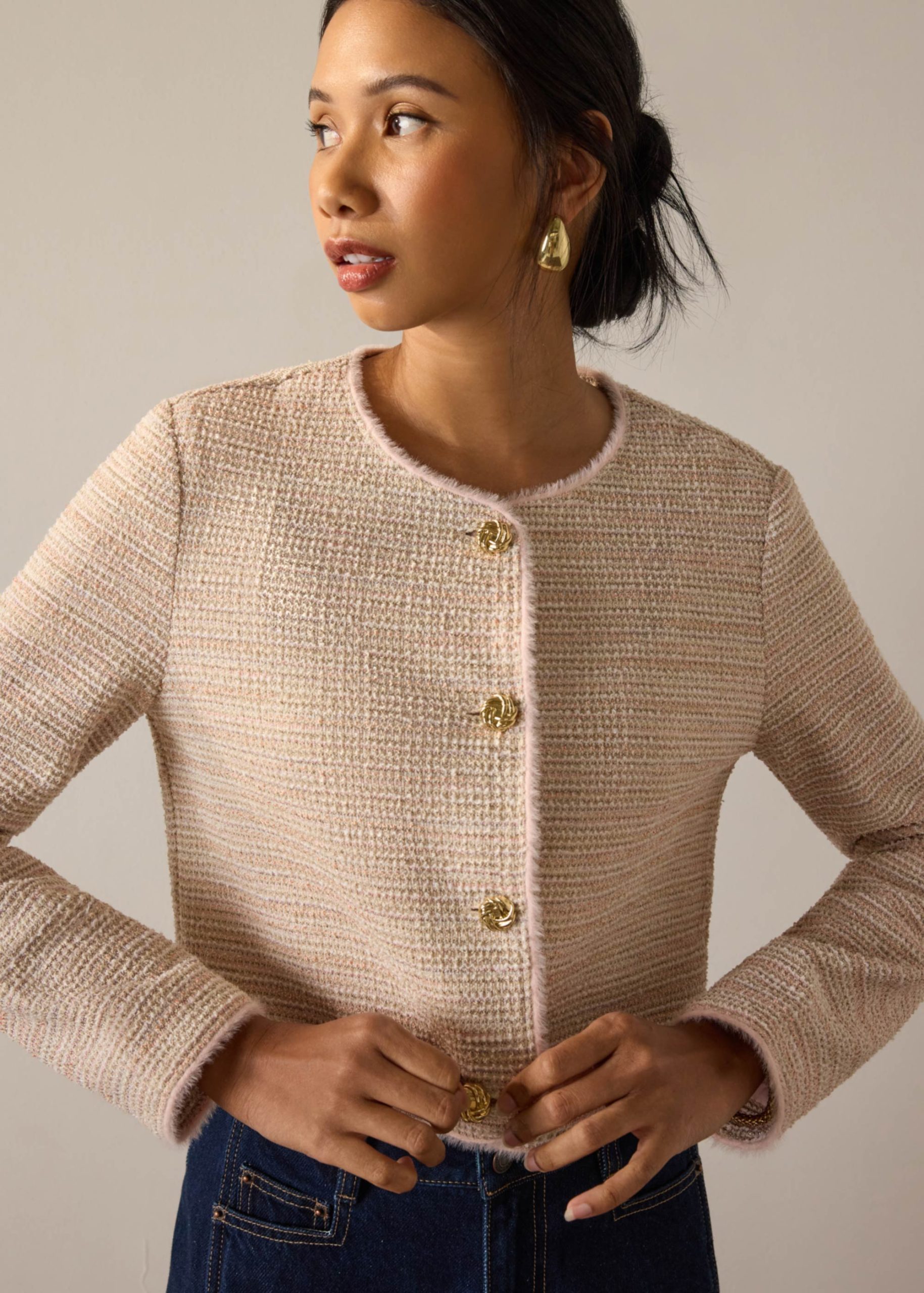 Sae RuchedReady® Stretch Tweed Boxy Jacket - Image 12