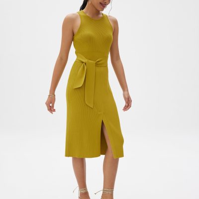 Farah Ribbed Knit Midi Dress