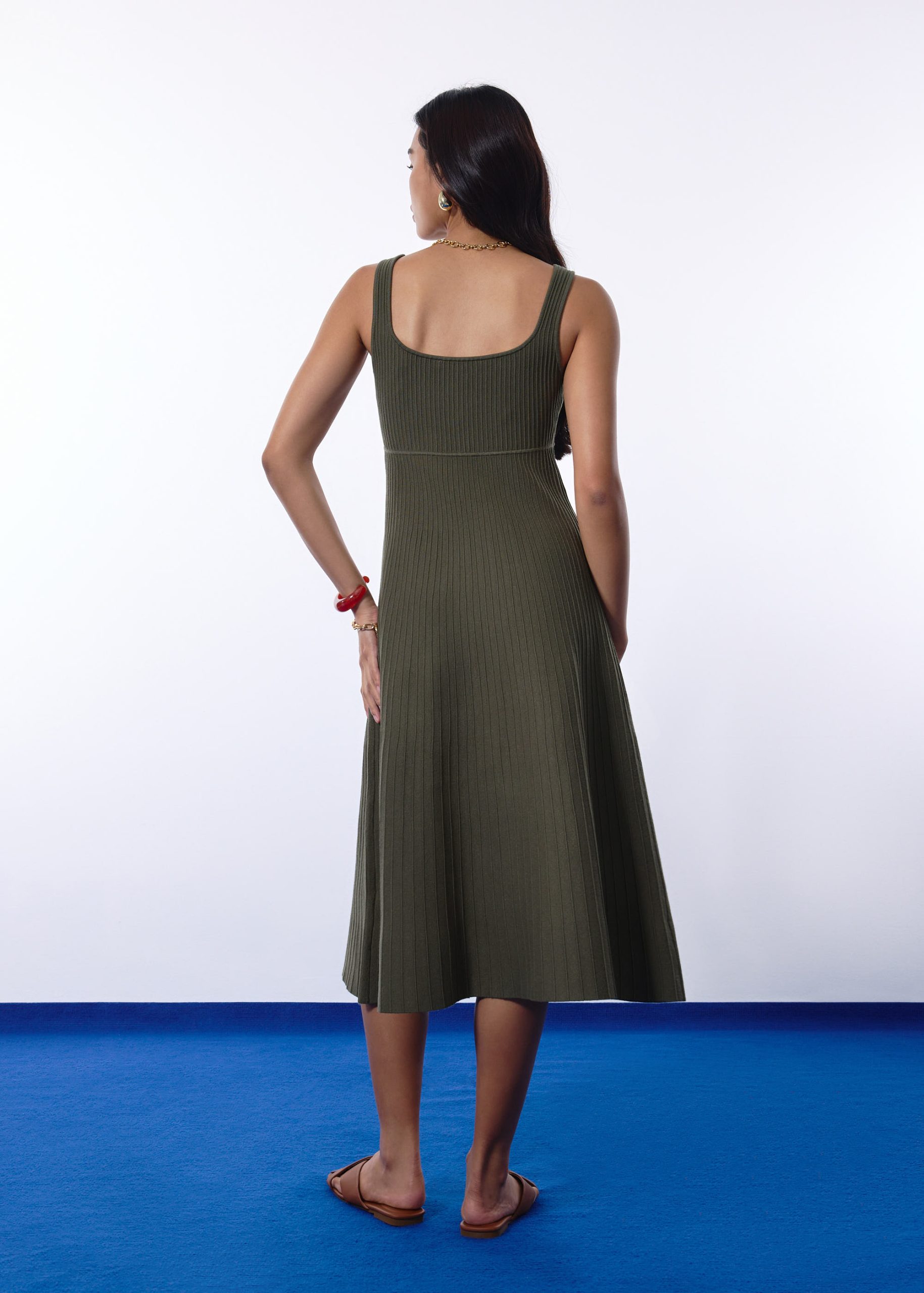 Janey Knit Sweetheart Fit & Flare Midi Dress - Image 9