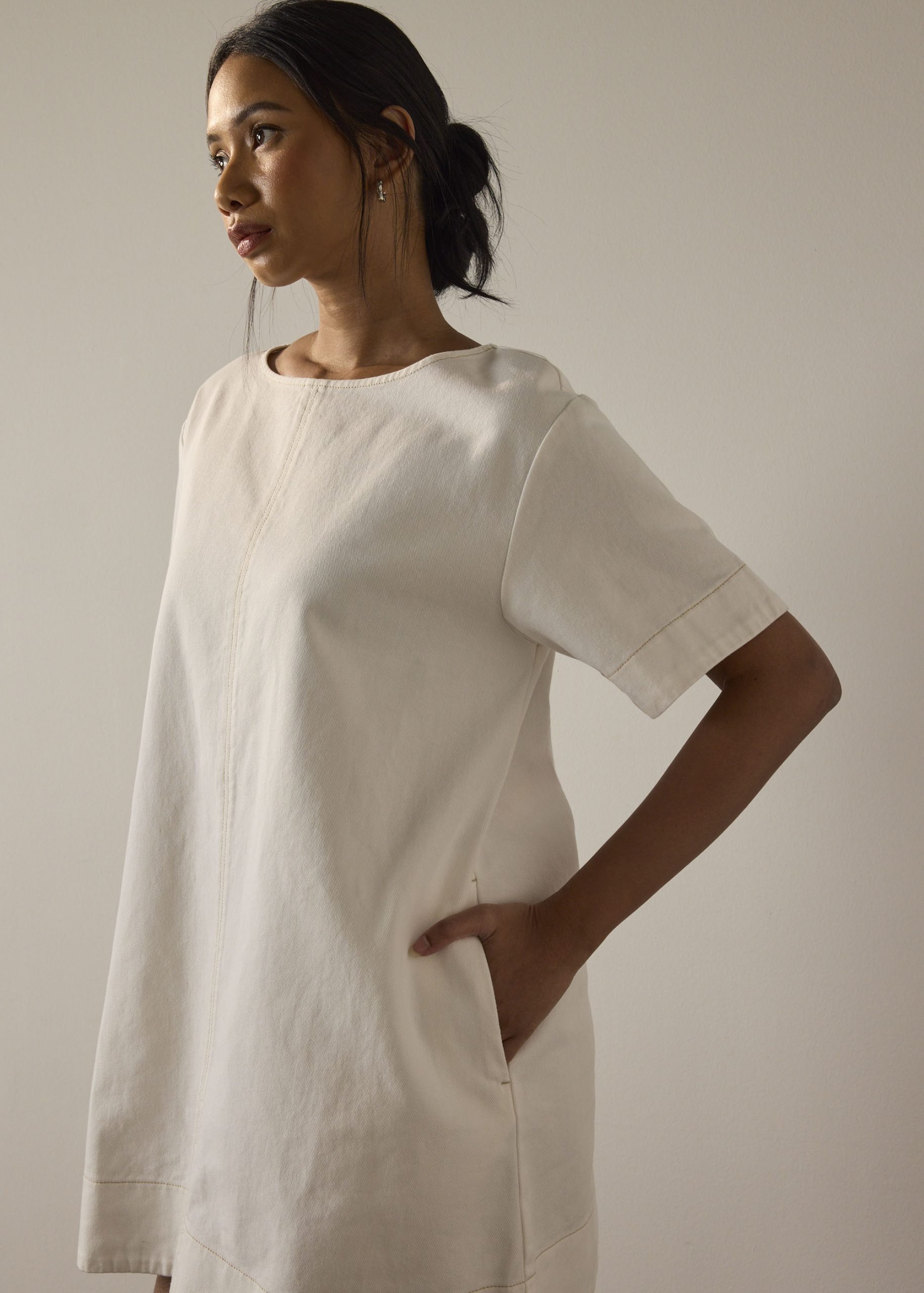 Denim Shift Mini Dress - Image 6