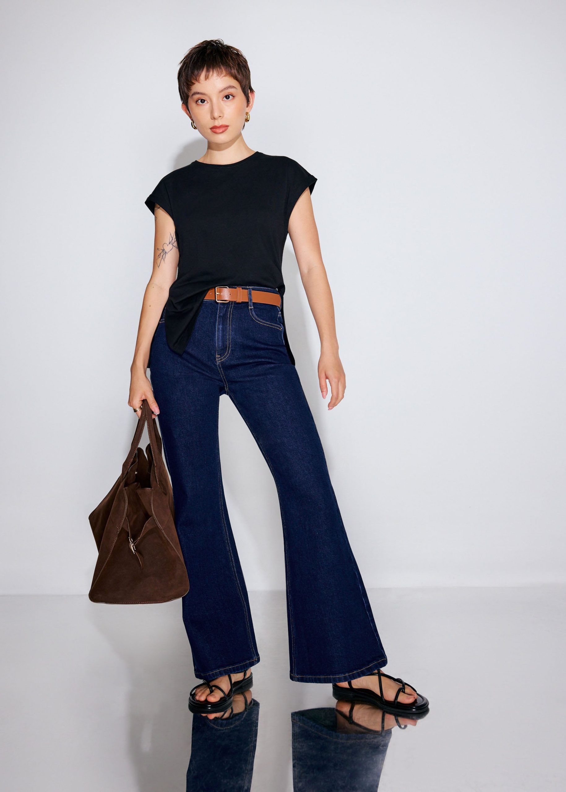 Kelly Cotton Round Neck Drop Shoulder T-shirt - Image 3
