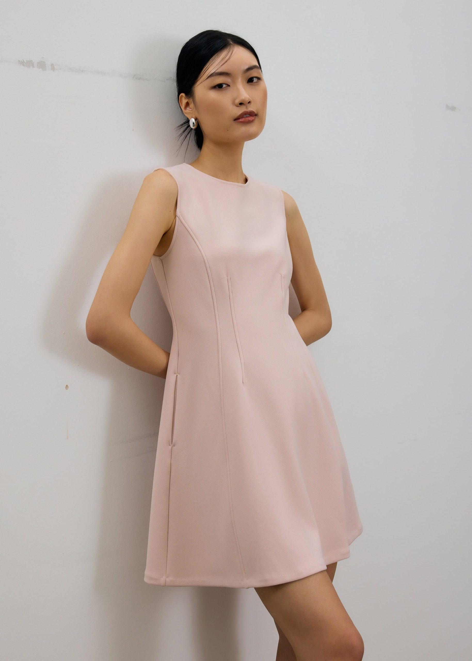 Hera Classic Panelled A-line Mini Dress - Image 4