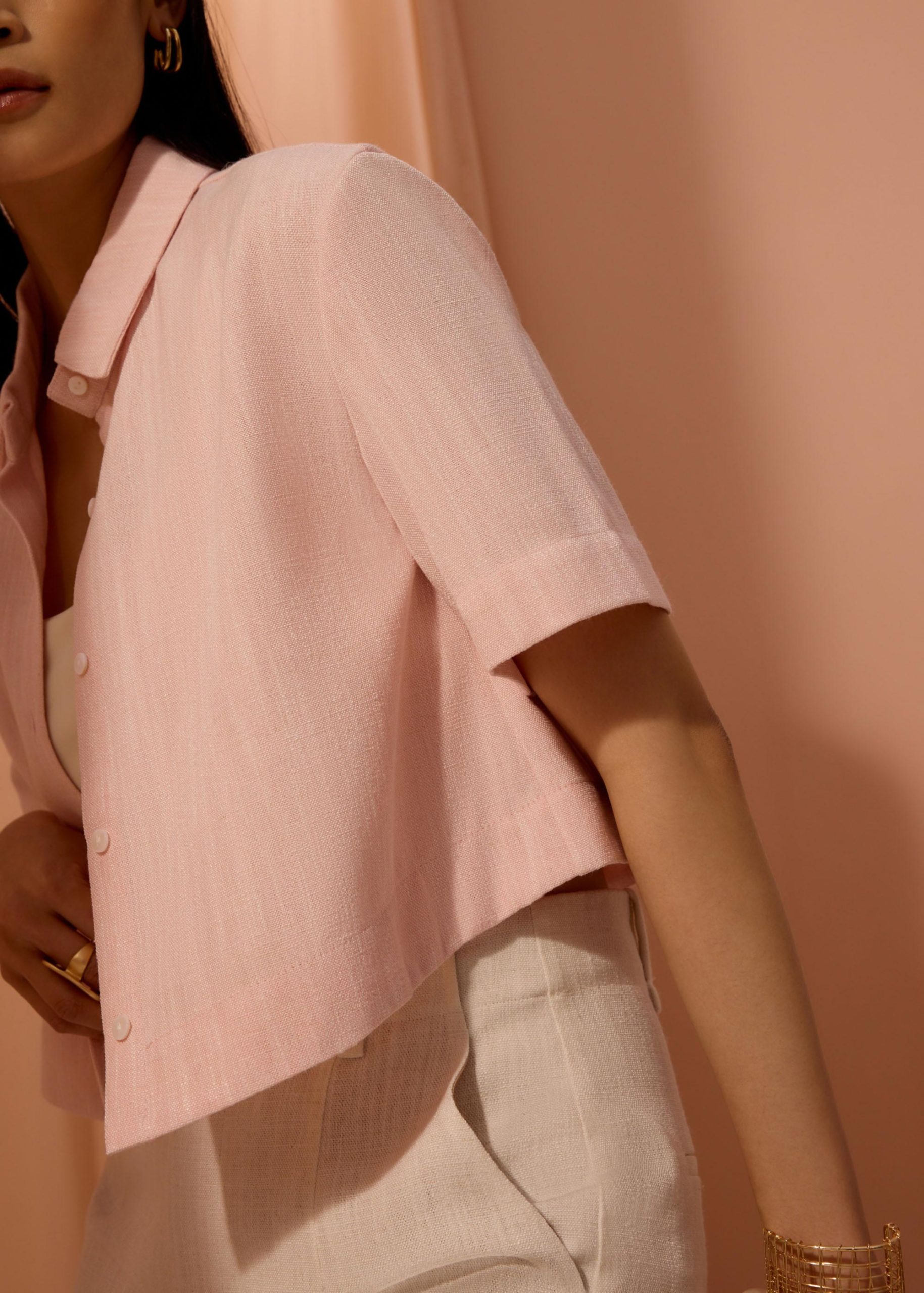Casey Textured Boxy Crop Shirt - Image 14