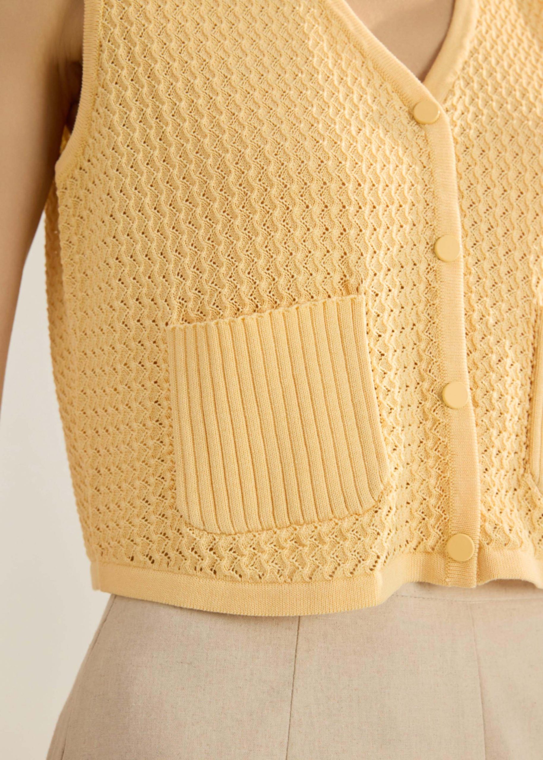 Samia Waffle Knit Crop Vest Top - Image 15
