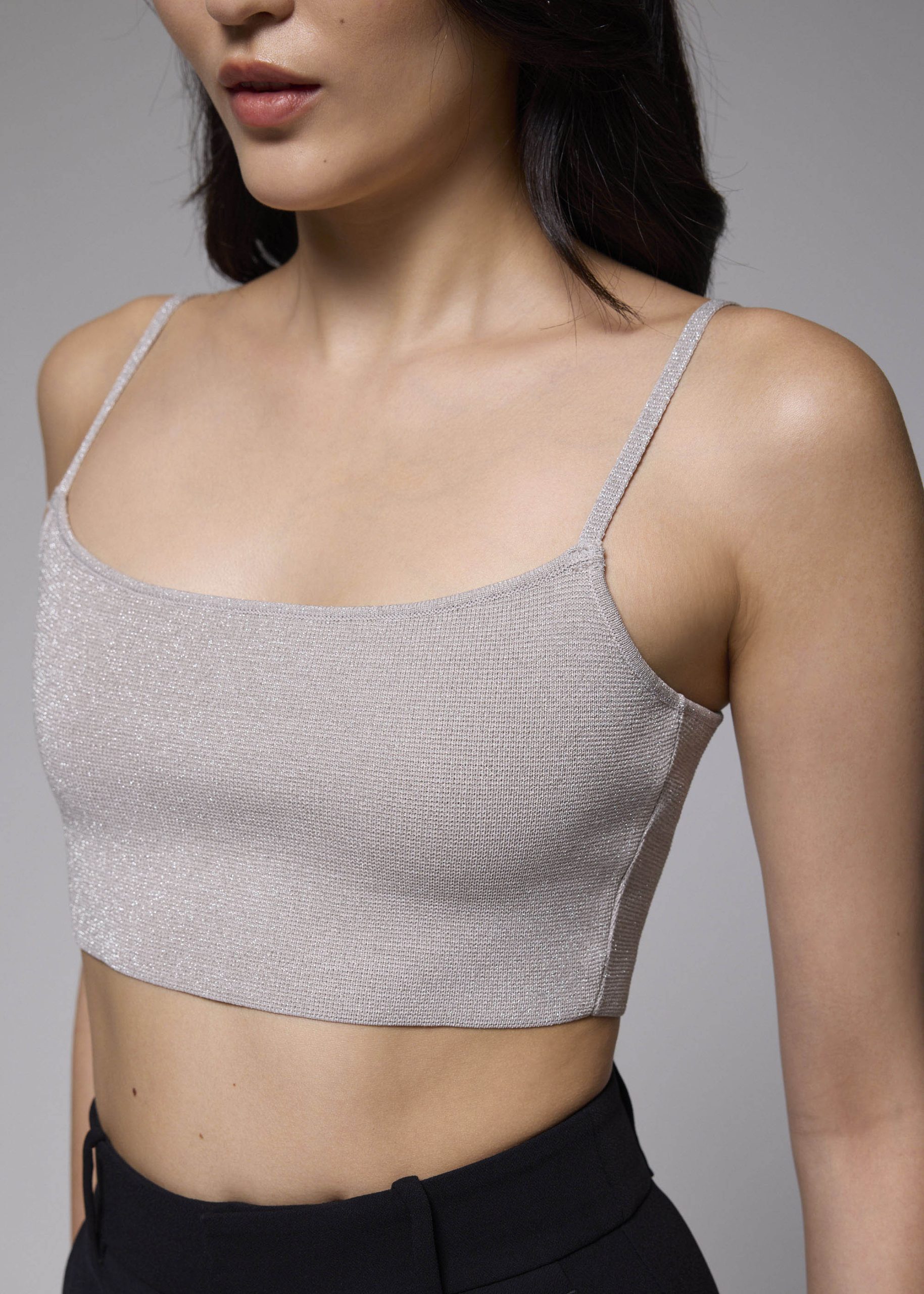 Fitted Crop Knit Camisole Top - Image 16