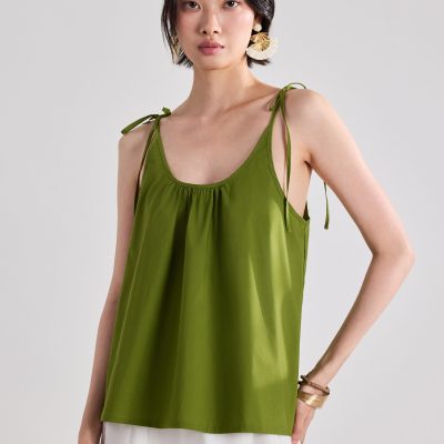 Poplin Ribbon Strap Camisole