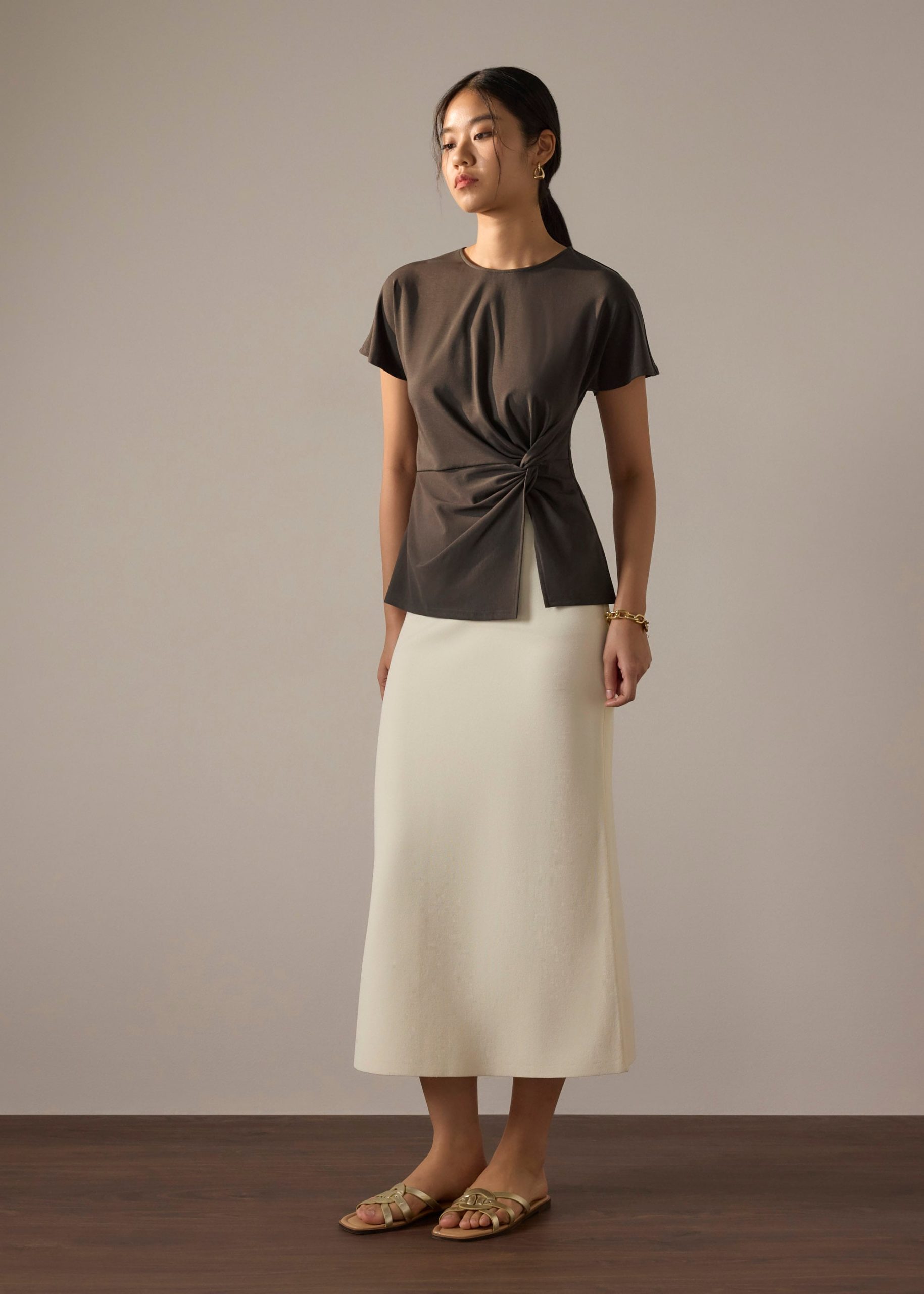 Jersey Twist Knot Long Tee - Image 13