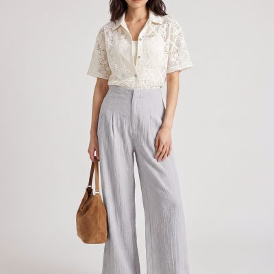 Textured Lyocell Pants