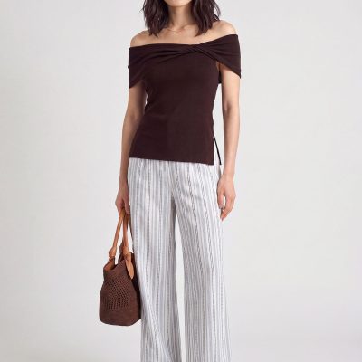 Lyocell Knit Off Shoulder Top