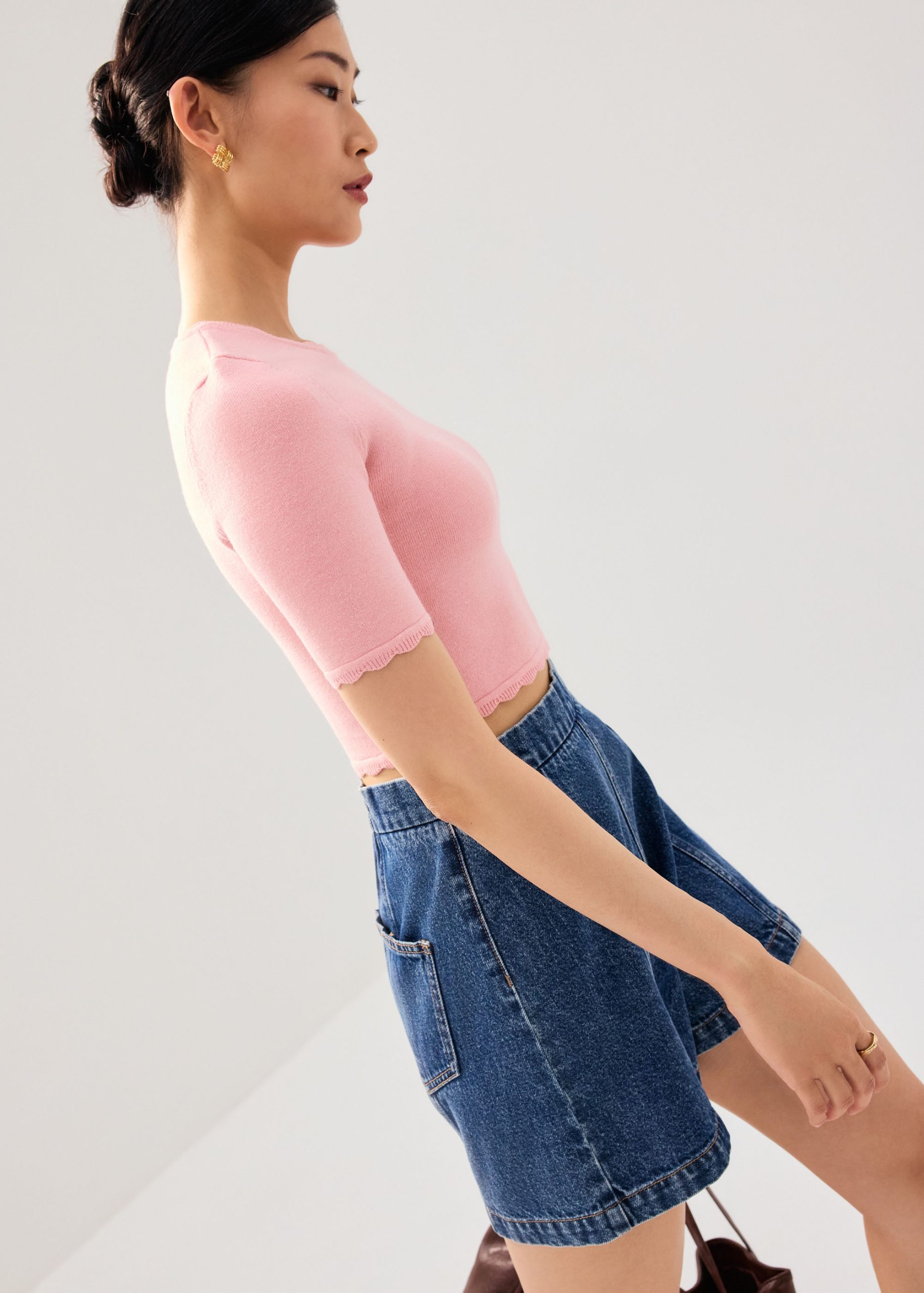 Raisa Knit Scallop Edge Crop Top - Image 21