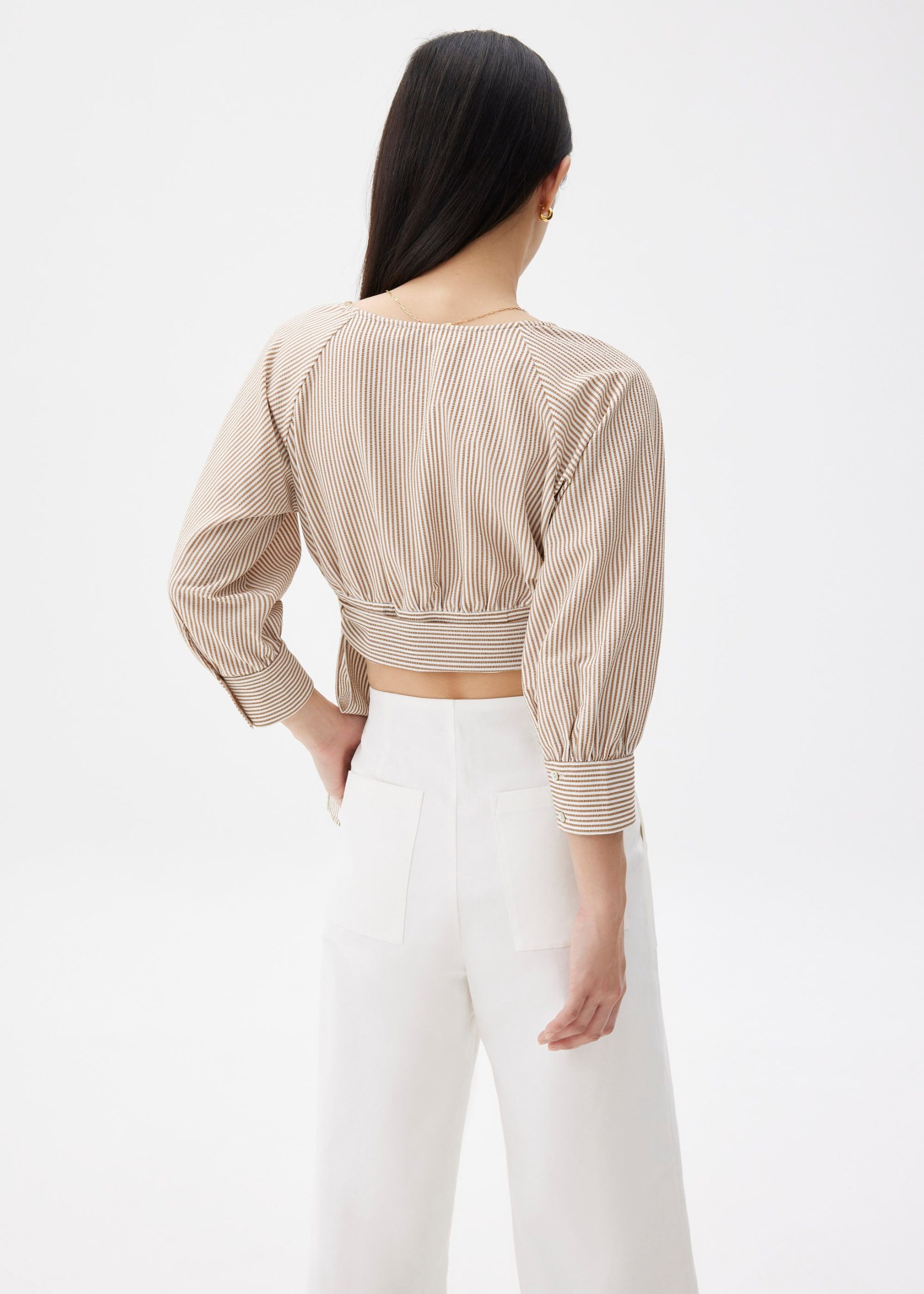 Striped Puff Sleeve Blouse - Image 10