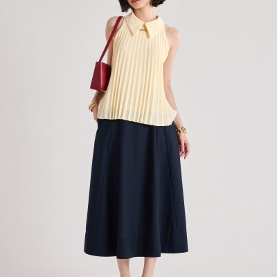 Izumi Sunray Pleated Top