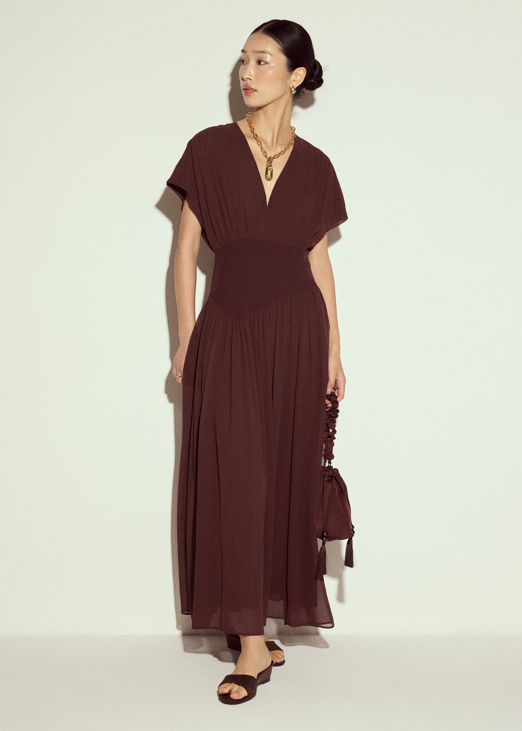 Chiffon Pleated Dress - Image 28