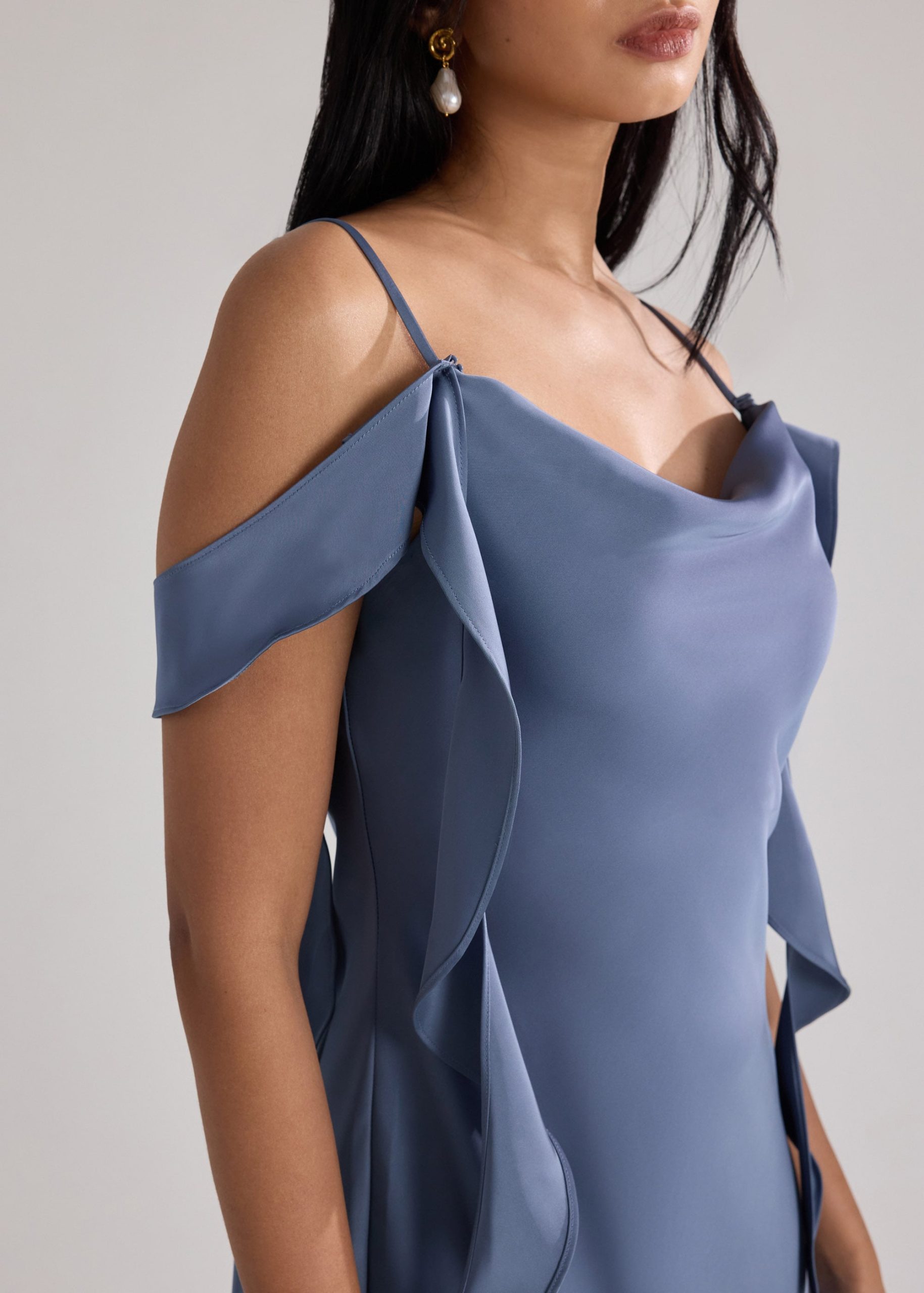 BraFree by LB Multi-way Satin Dress With Removable Ruffle Straps - Image 28