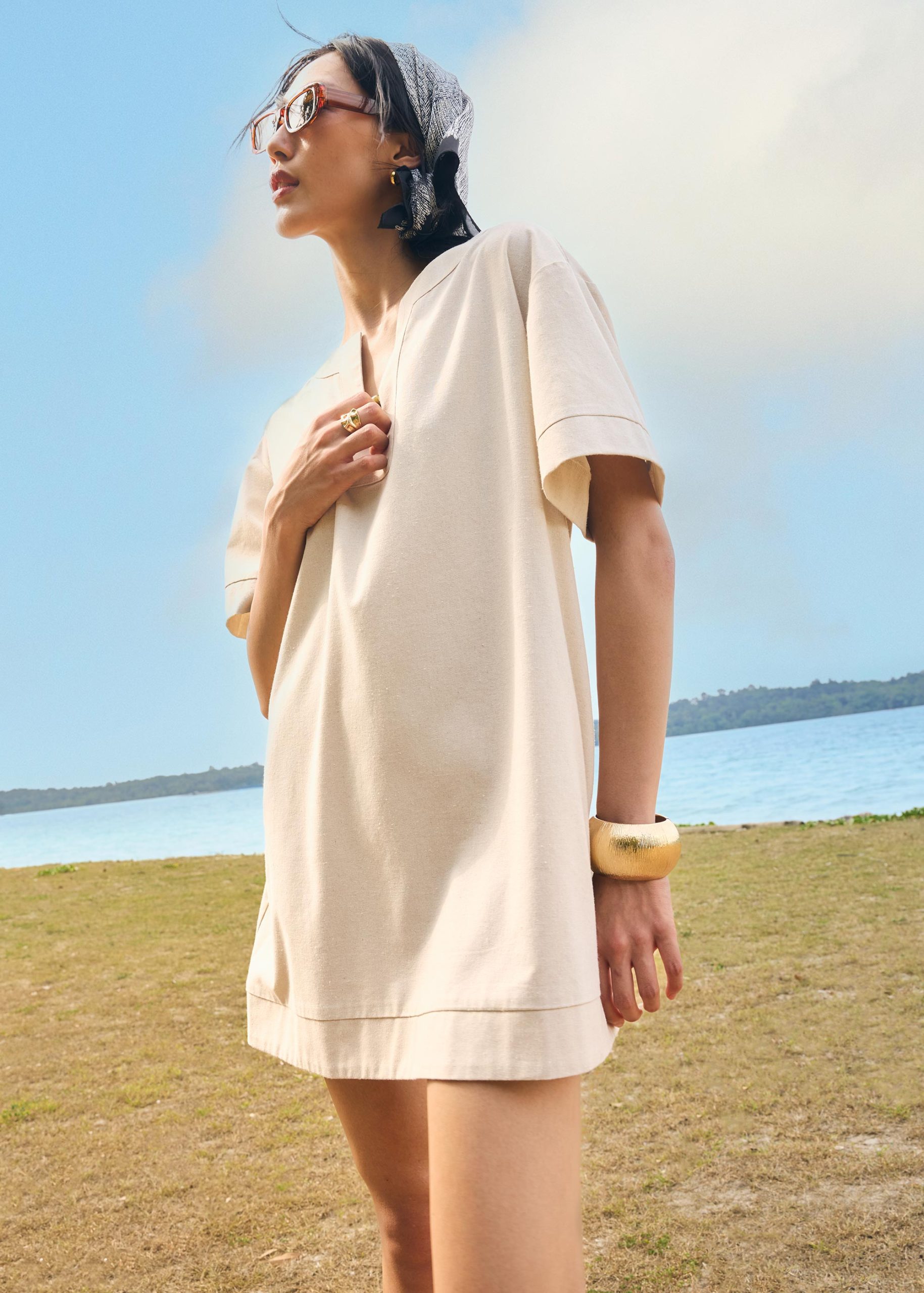 Coastal Bead Tunic Dress