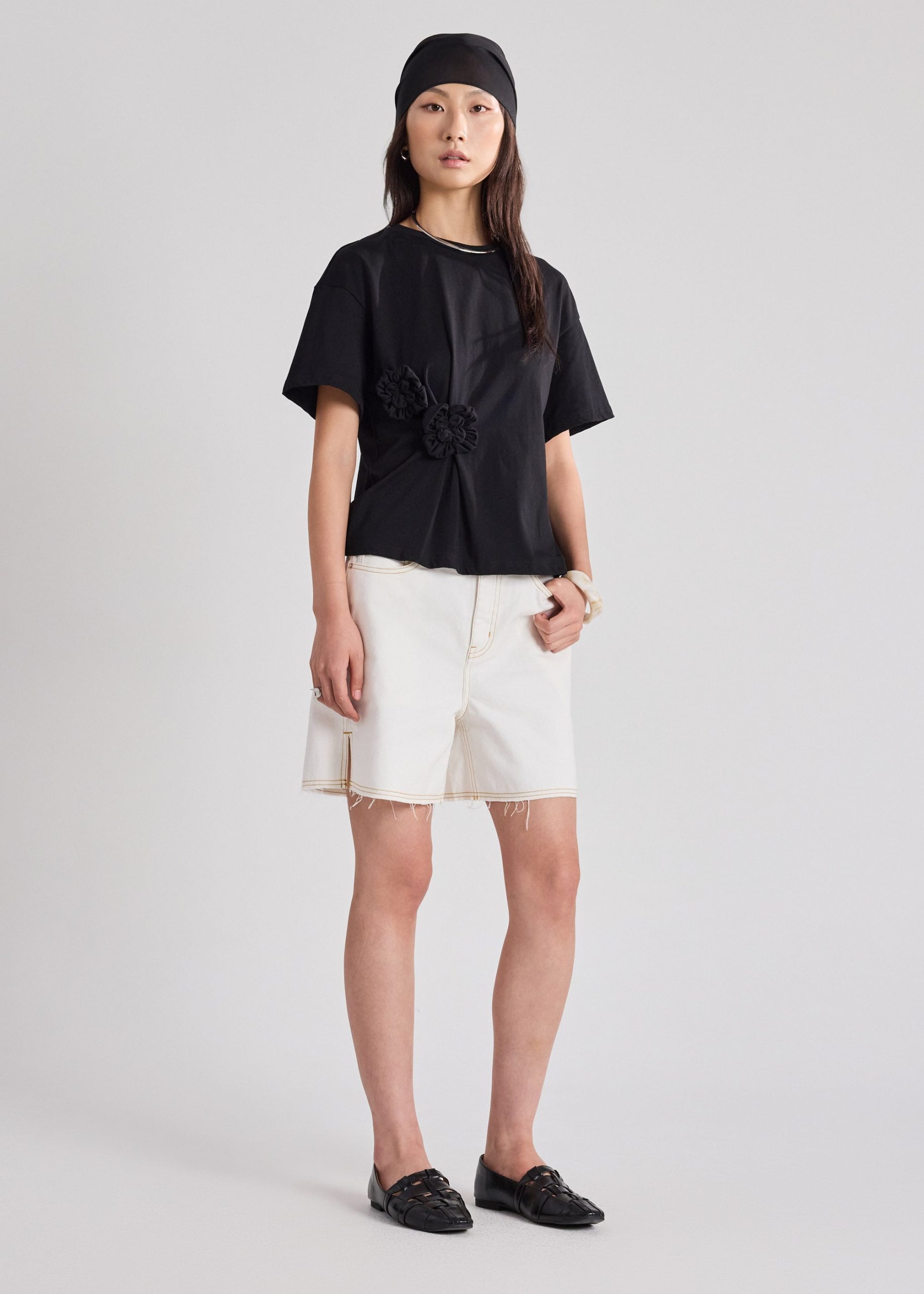Cotton Rosette Tee - Image 2