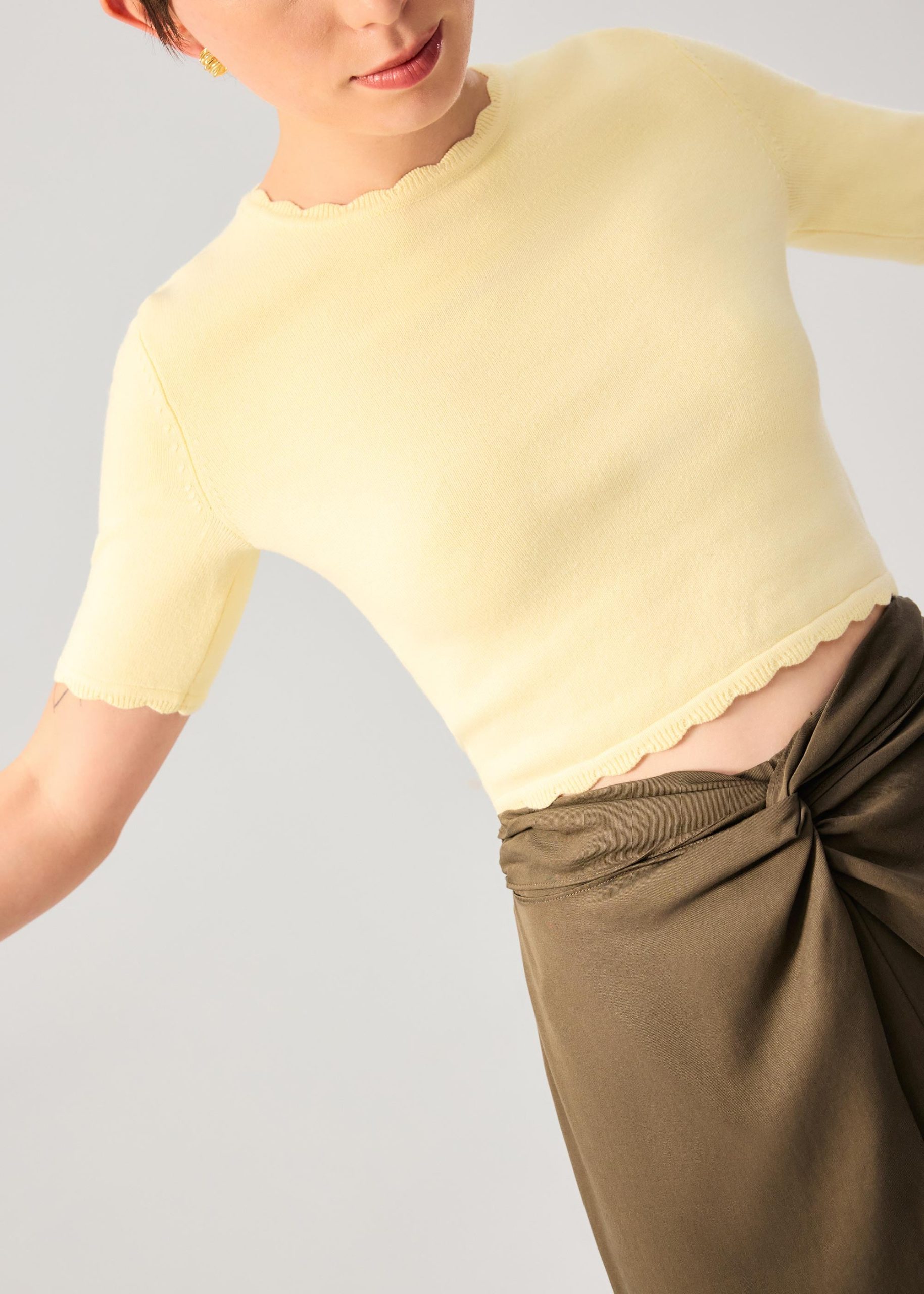 Raisa Knit Scallop Edge Crop Top - Image 22