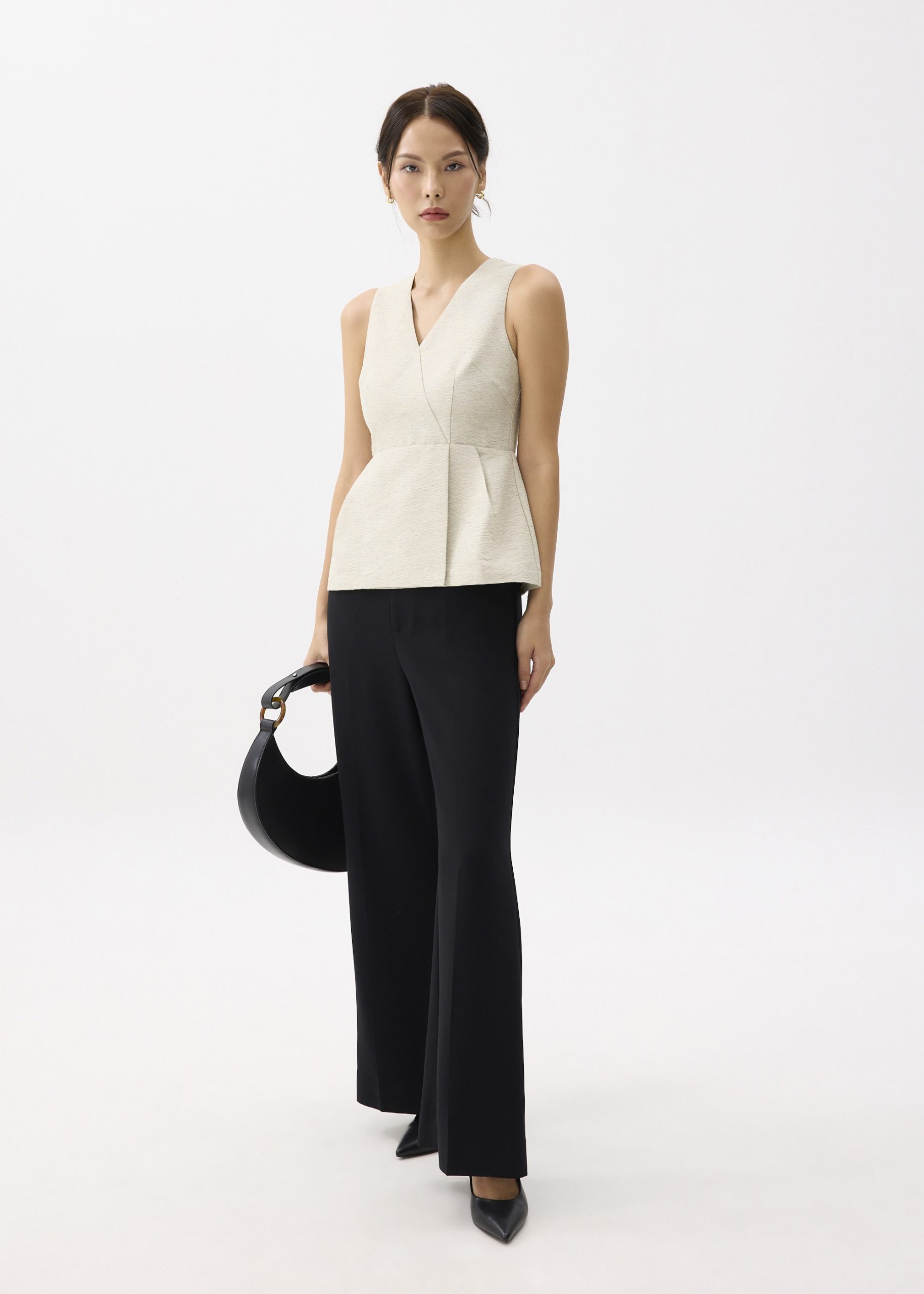 V-neck Peplum Wrap Top - Image 4